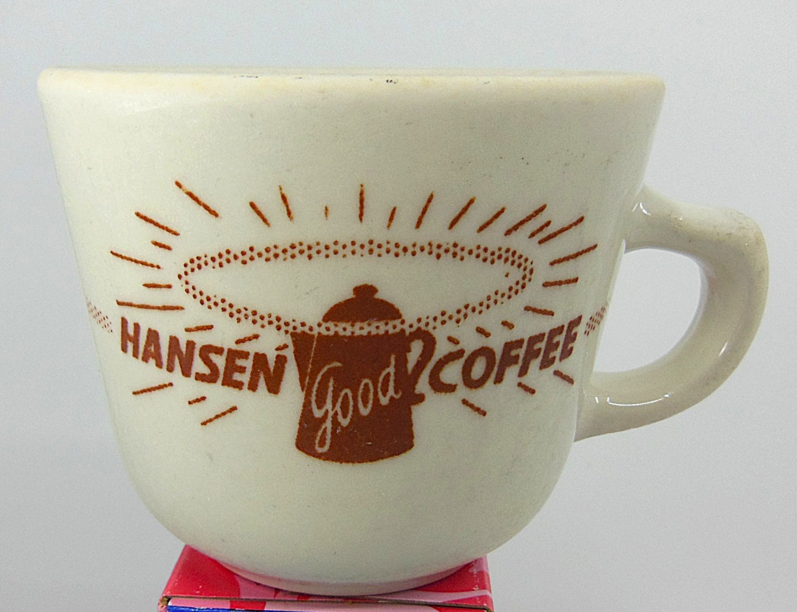 Vintage HANSEN Good COFFE Advertising Cup by Homer Laughlin Best China RARE Vintage HANSEN Good COFFE Advertising Cup by Homer Laughlin Best China RARE