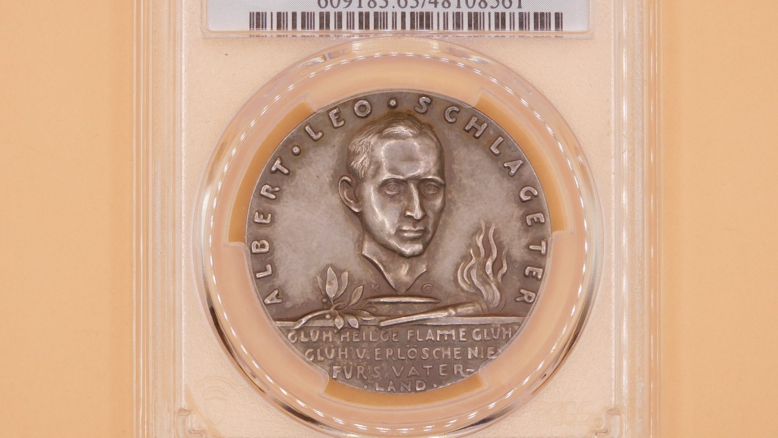 1923 Silver Medal Germany Karl Goetz PCGS SP63 Kienast-300 A.L. Schlageter