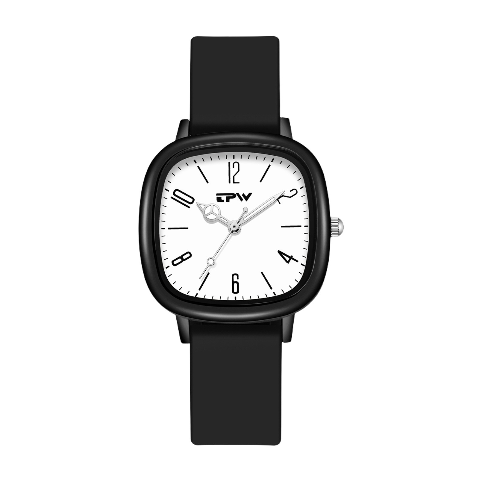 Unisex Teen Silicone Strap Cushion Case Quartz Sport Wrist Watches Light Weight