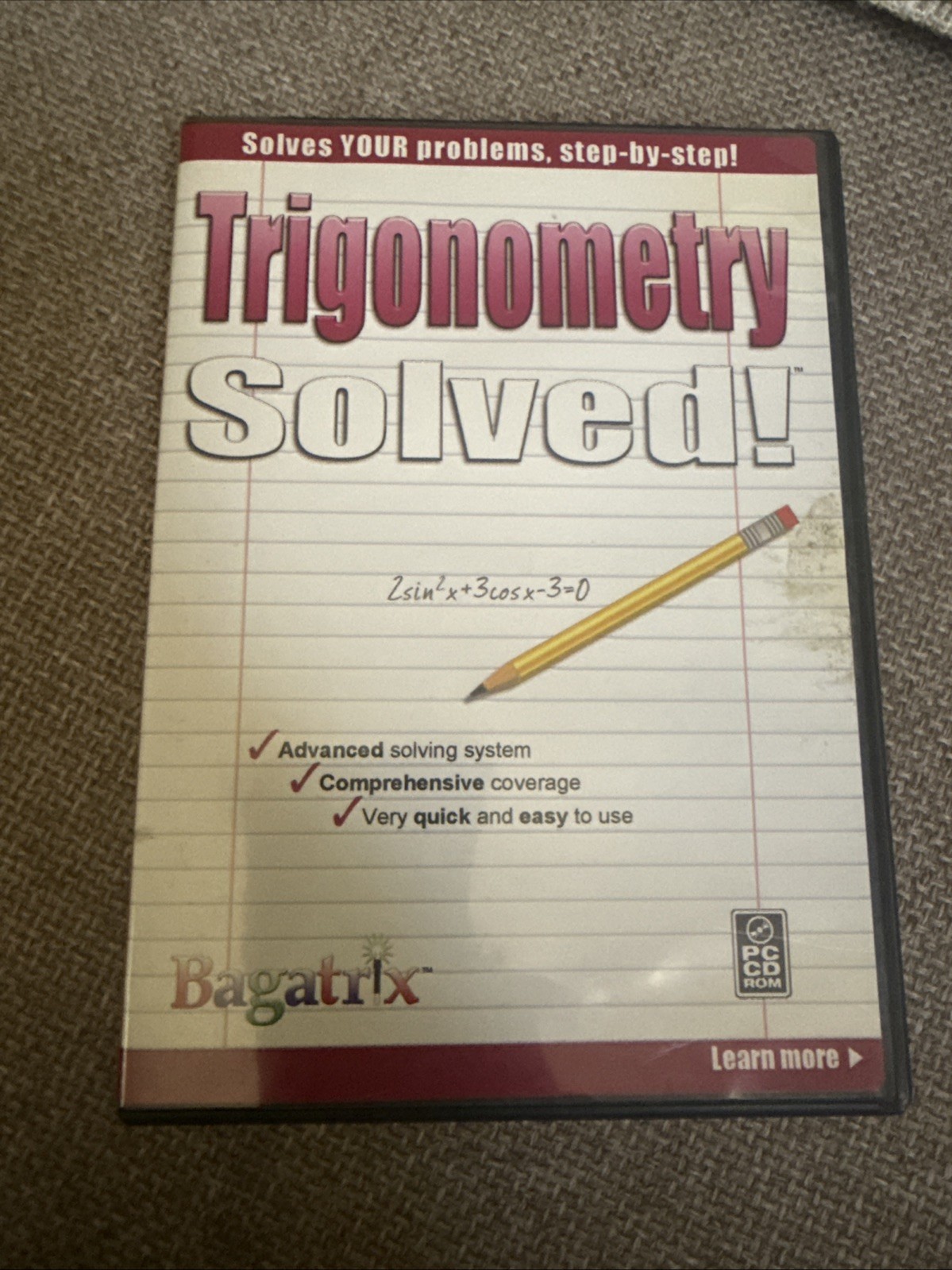 Trigonometry Solved *RARE* Bagatrix PC Cd-rom Math Software Trigonometry Solved *RARE* Bagatrix PC Cd-rom Math Software