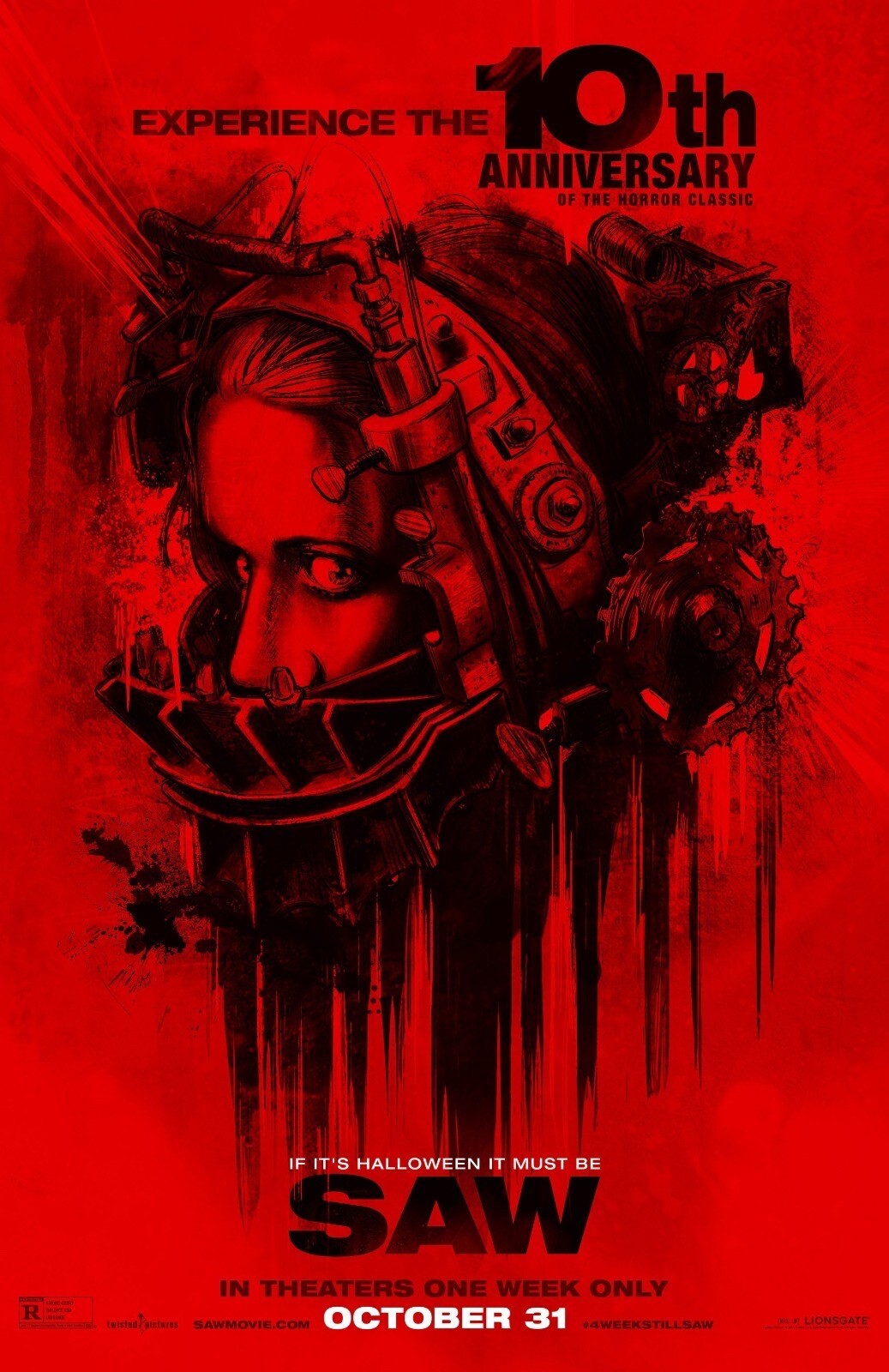 2004 Saw Movie Poster HUGE 3x5 ft Horror Jigsaw Cary Elwes Danny Glover 🩸🍿