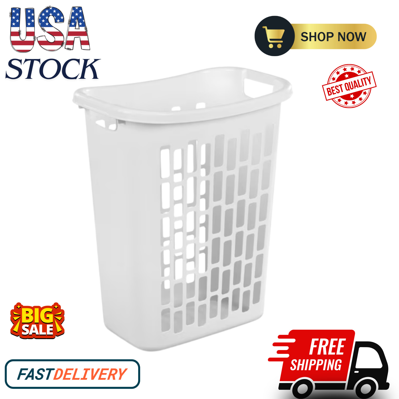 Mainstays Rectangular Open Plastic Laundry Hamper for Narrow Spaces, White,..... Mainstays Rectangular Open Plastic Laundry Hamper for Narrow Spaces, White,.....