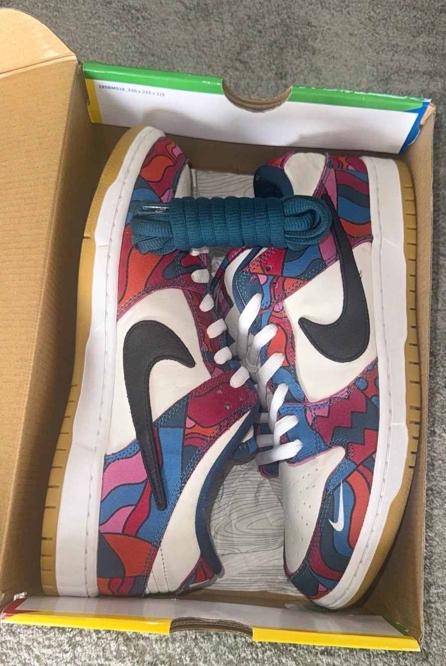 Parra x Nike SB Dunk Low Pro QS - Multi-Color/White/Black - VNDS super clean