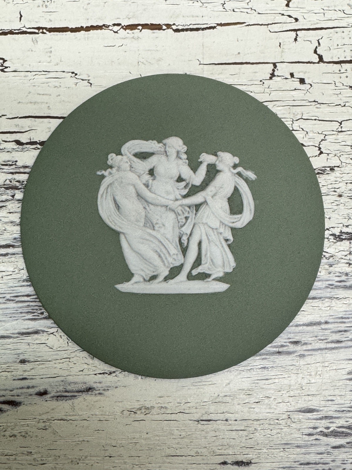 Vintage Wedgwood Jasperware Medallions Sage Green White Roman Greek 3\ Vintage Wedgwood Jasperware Medallions Sage Green White Roman Greek 3\