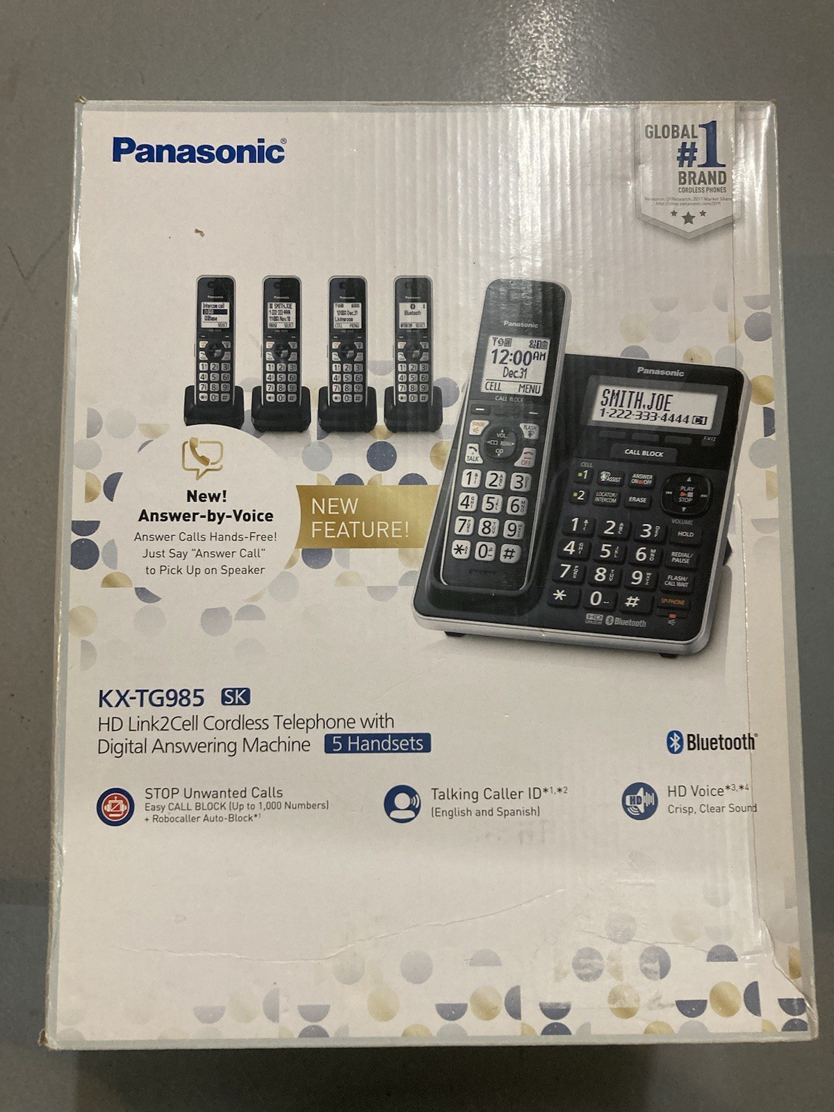 Panasonic KX-TG985 SK Cordless Phone System 5 Handsets Panasonic KX-TG985 SK Cordless Phone System 5 Handsets