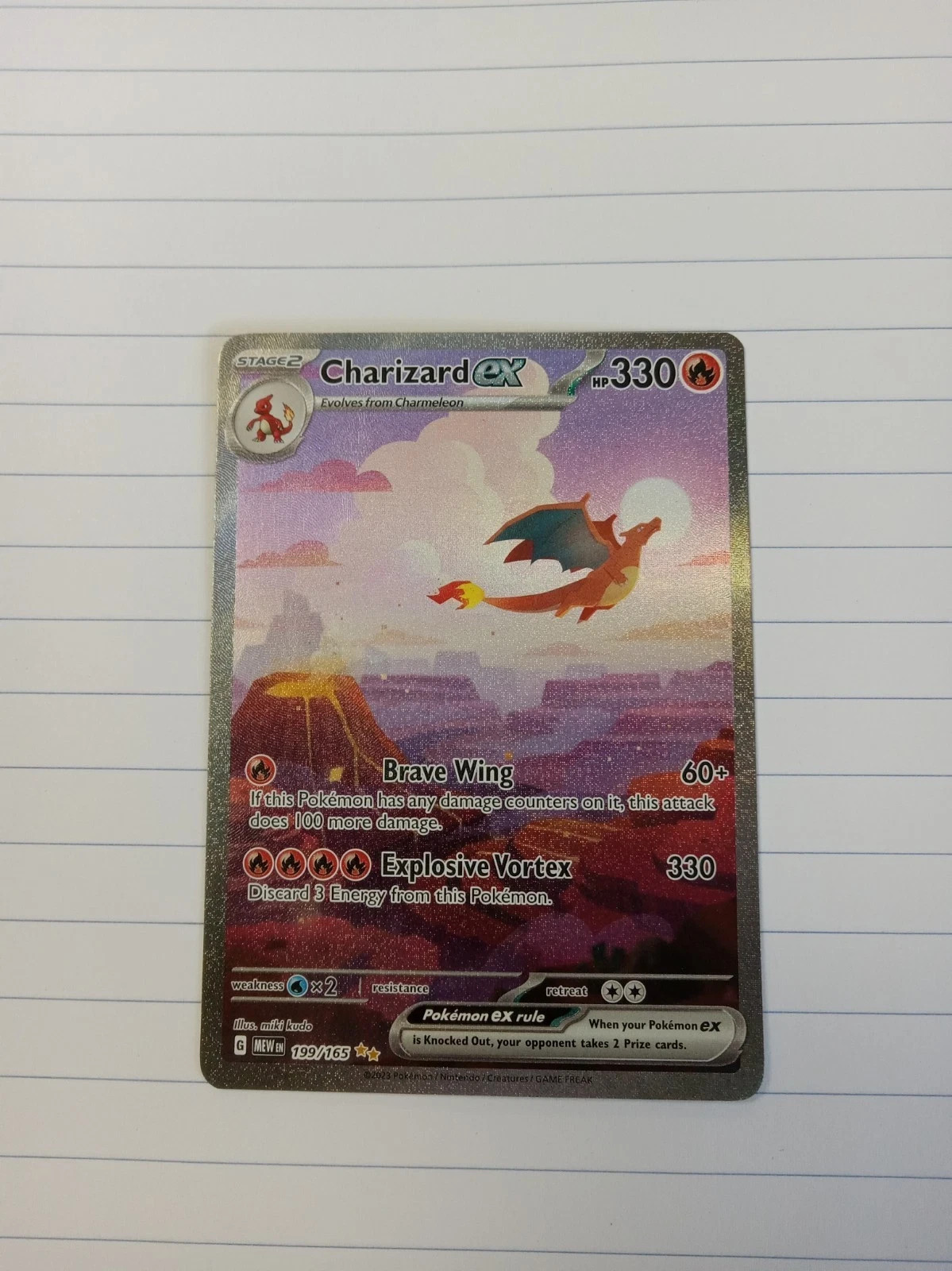 Charizard ex SAR 199/165 Sv: Scarlet & Violet 151 Full Art Holo English
