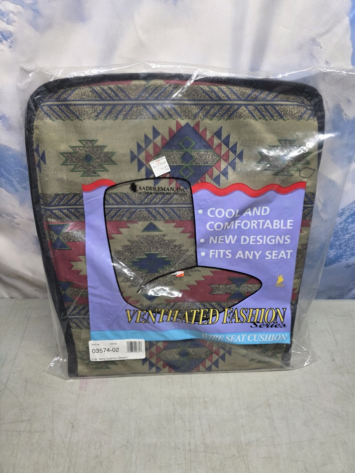 🔥 Vtg Saddleman Southwest Wire Seat Cushion 03574-02 Aztec NOS Truck Carseat