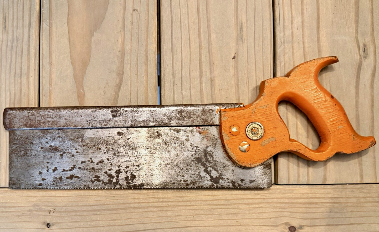 Vintage Henry Disston & Sons No. 4 12” Back Saw USA Medallion Vintage Henry Disston & Sons No. 4 12” Back Saw USA Medallion