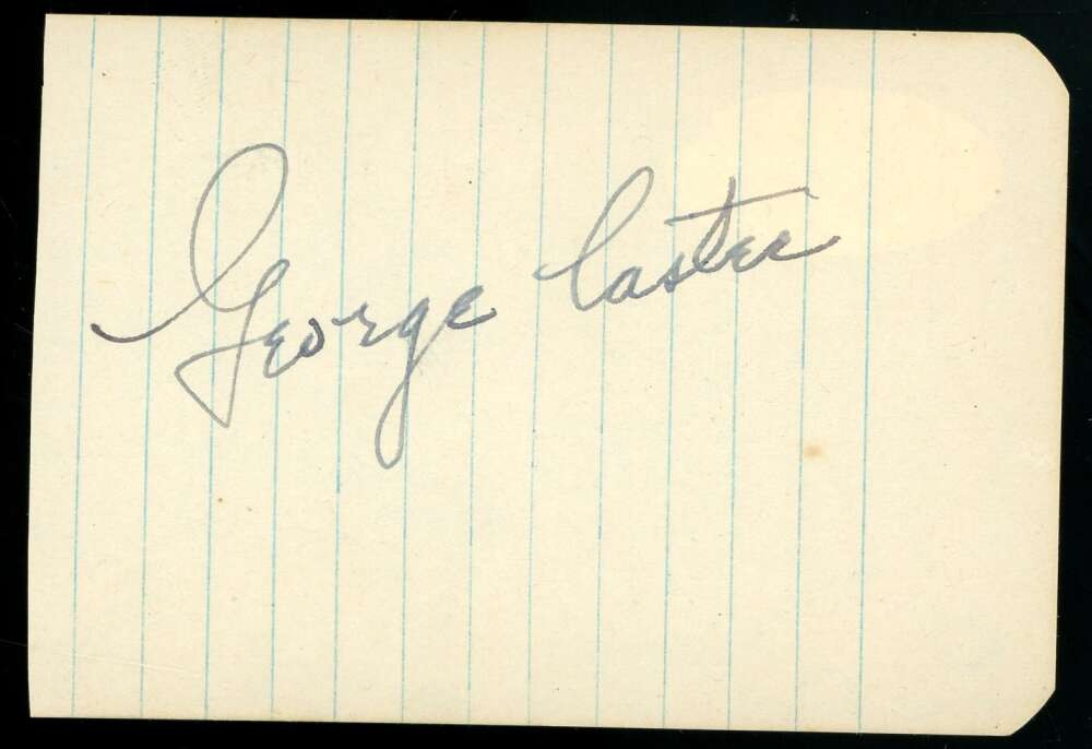 George Caster JSA Coa Signed Album Page D.55 Autograph George Caster JSA Coa Signed Album Page D.55 Autograph