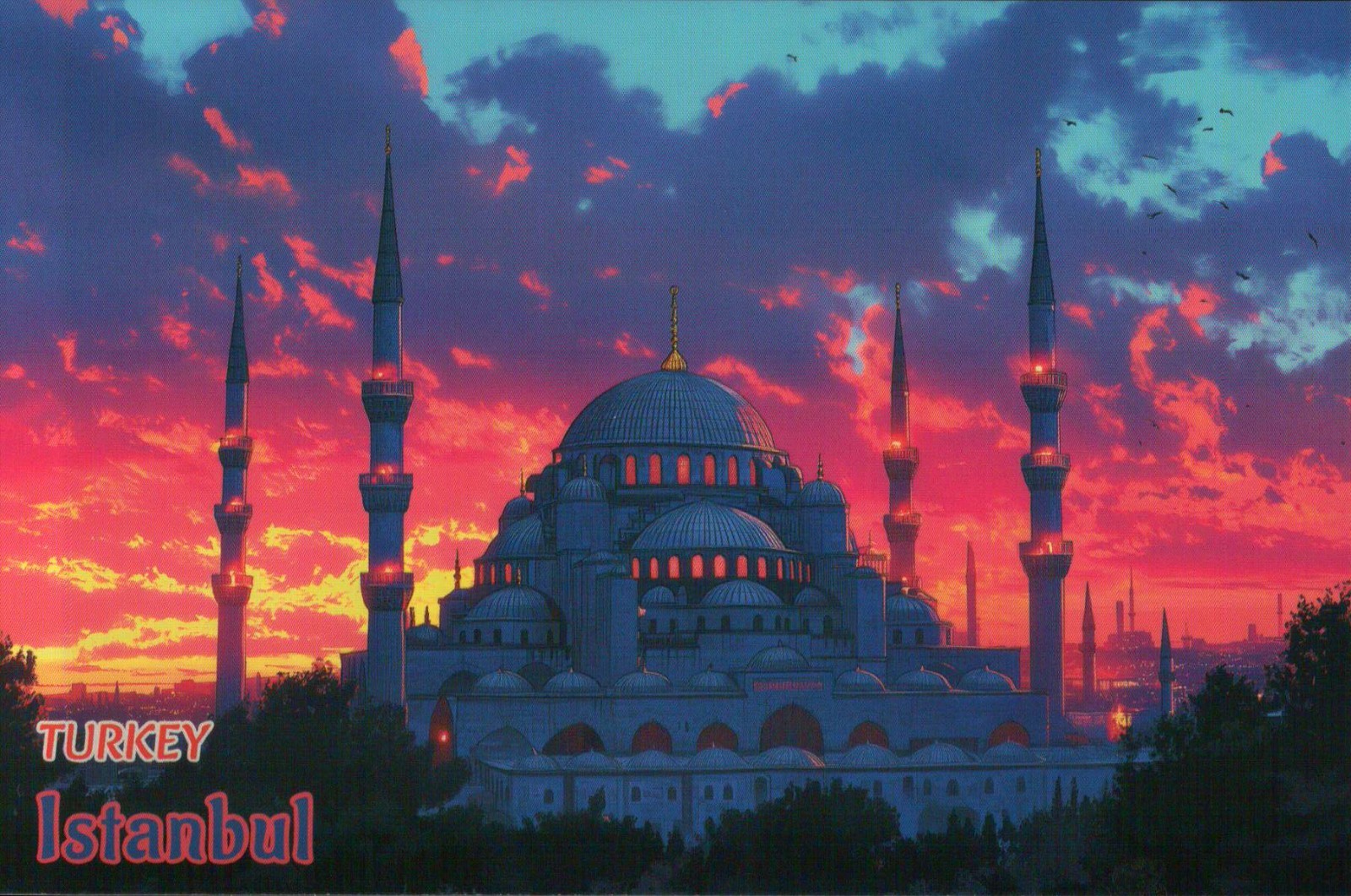 Blue Mosque Istanbul Turkey, Ottoman Architecture, Islam, 1616 - Modern Postcard