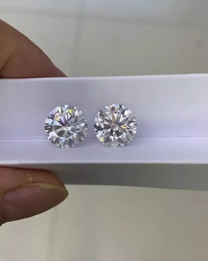 20 Pcs Lab-Grown CVD Diamond 6.50 mm Round D, FL Certified Loose Diamond