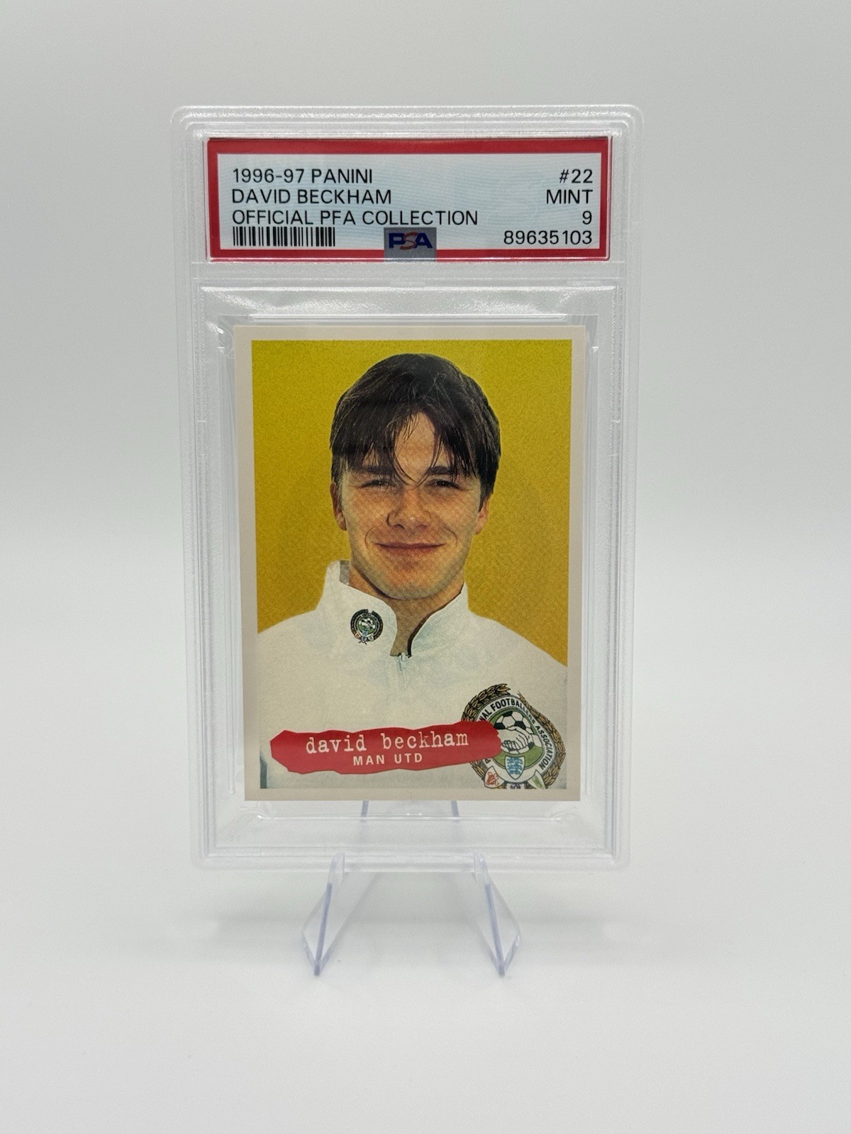 Panini 1996-97 PFA David Beckham Rookie #22 Manchester United PSA 9 Card