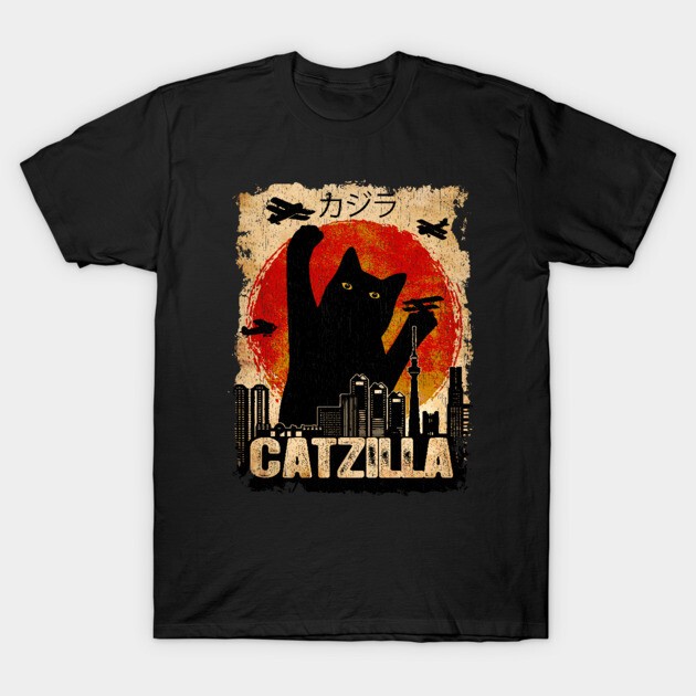 Vintage Catzilla Funny Black Cat T-Shirt Vintage Catzilla Funny Black Cat T-Shirt