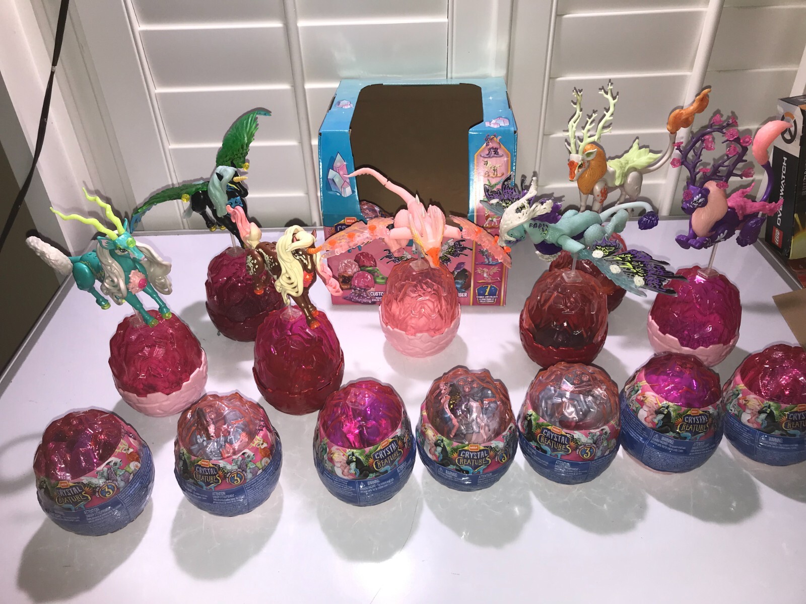 Mattel MEGA Crystal Creatures Mystery Egg Toy Building 7 EGGS NEW SEALED CASE