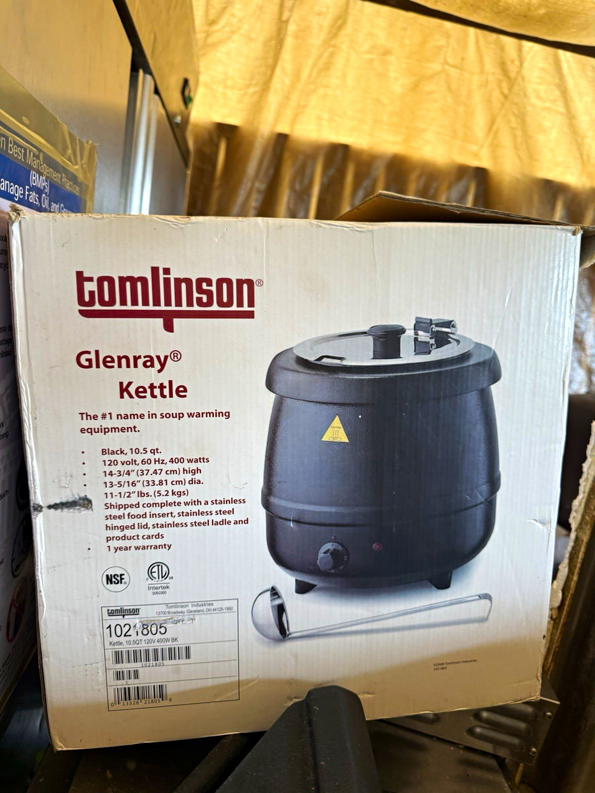 Tomlinson Glenray 10.5 qt Electric Countertop Stationary Soup Kettle 1021805