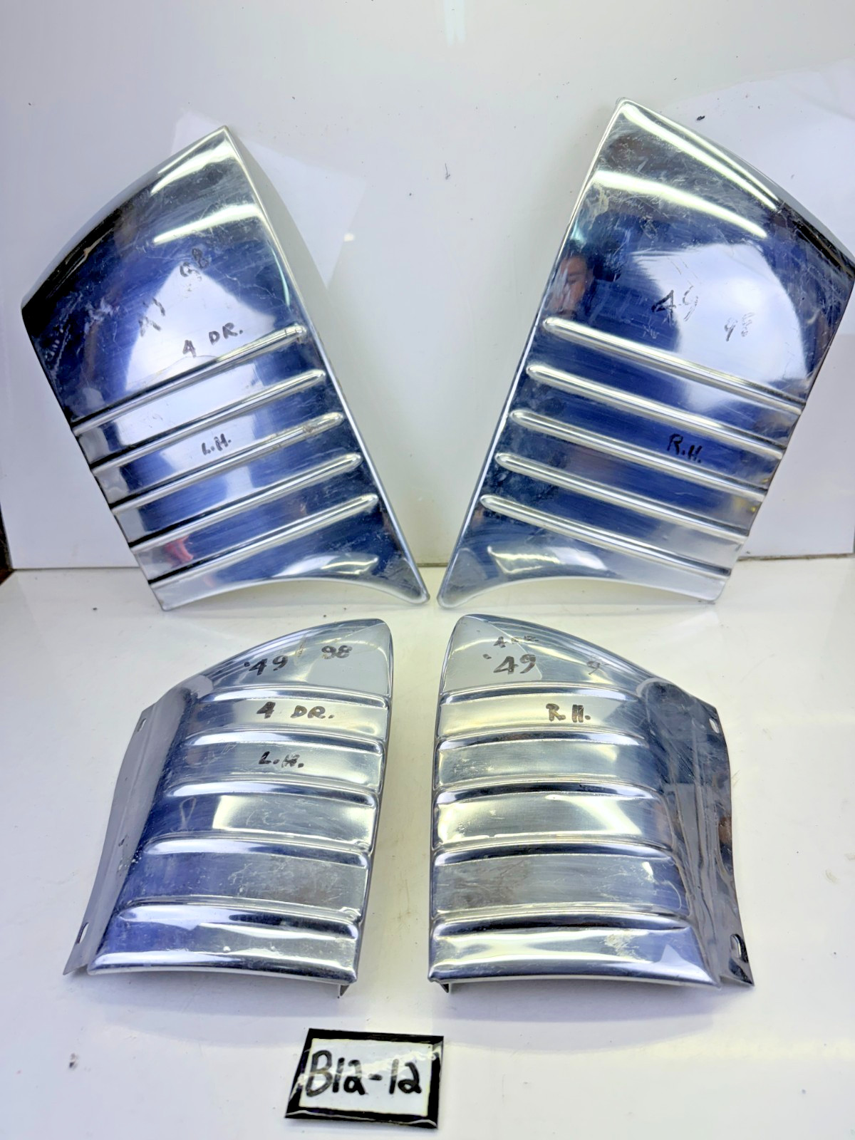 VINTAGE OEM 1949 OLDS FUTURAMIC 98 4DOOR 4 PCS SET STONE GUARDS LIKE NEW B12-12
