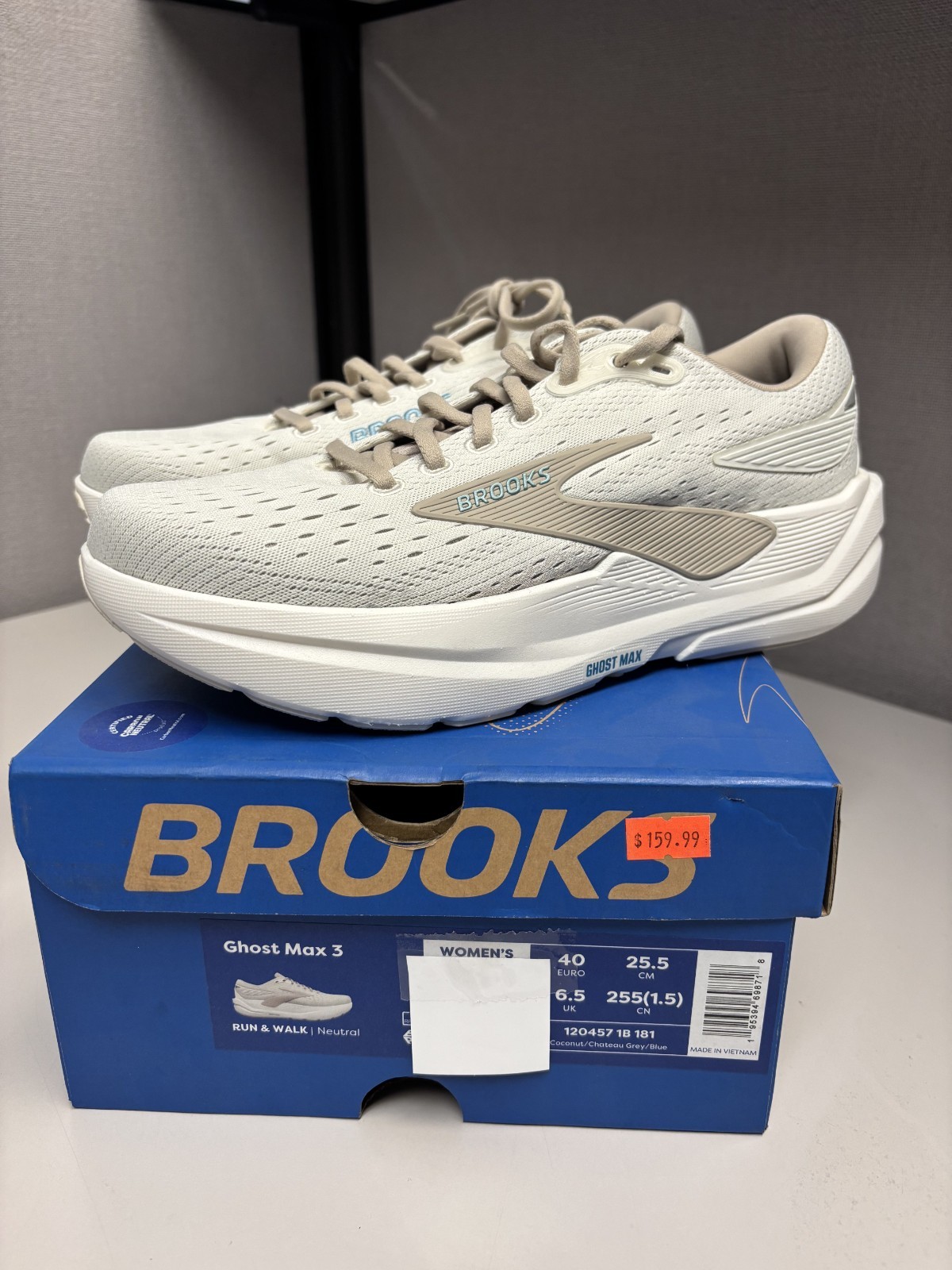 Brooks Women\'s Ghost Max 3 Coconut Chateau Grey Blue Med Width Multi Sizes NEW Brooks Women\'s Ghost Max 3 Coconut Chateau Grey Blue Med Width Multi Sizes NEW