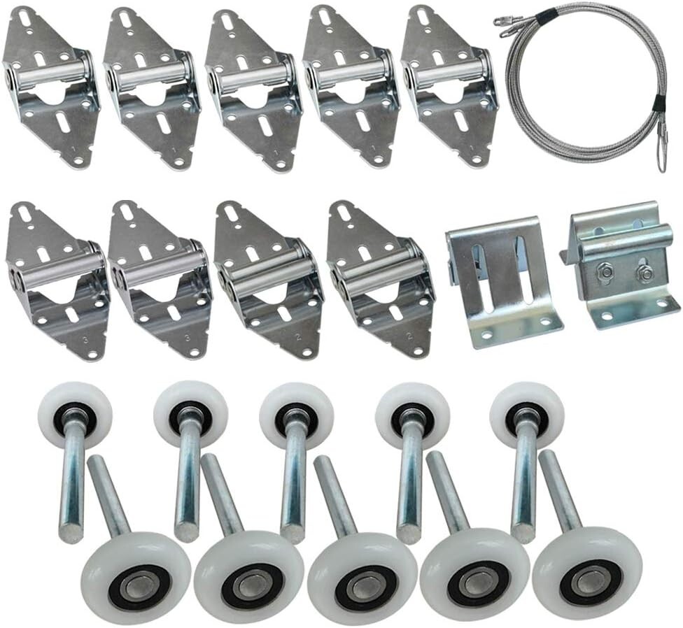 Premium Garage Door Roller/Hinge/Top Bracket/Wire Rope Kit for 7\' Height Doors