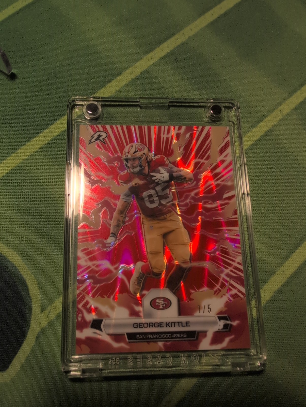 George Kittle #88 Red Power Surge Refractor /5 2025 Topps Resurgence 