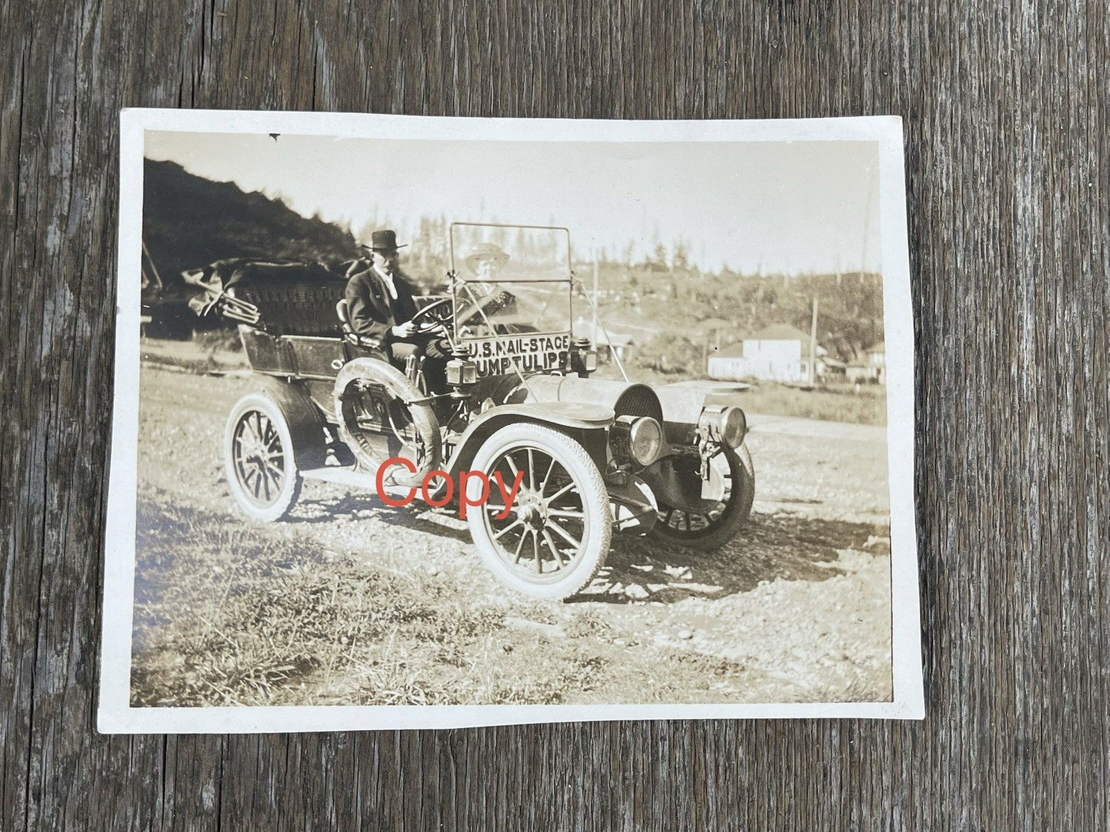 Antique b&w Photo USPS PNW History Mail Stage 1907 Franklin Car Humptulips WA Antique b&w Photo USPS PNW History Mail Stage 1907 Franklin Car Humptulips WA