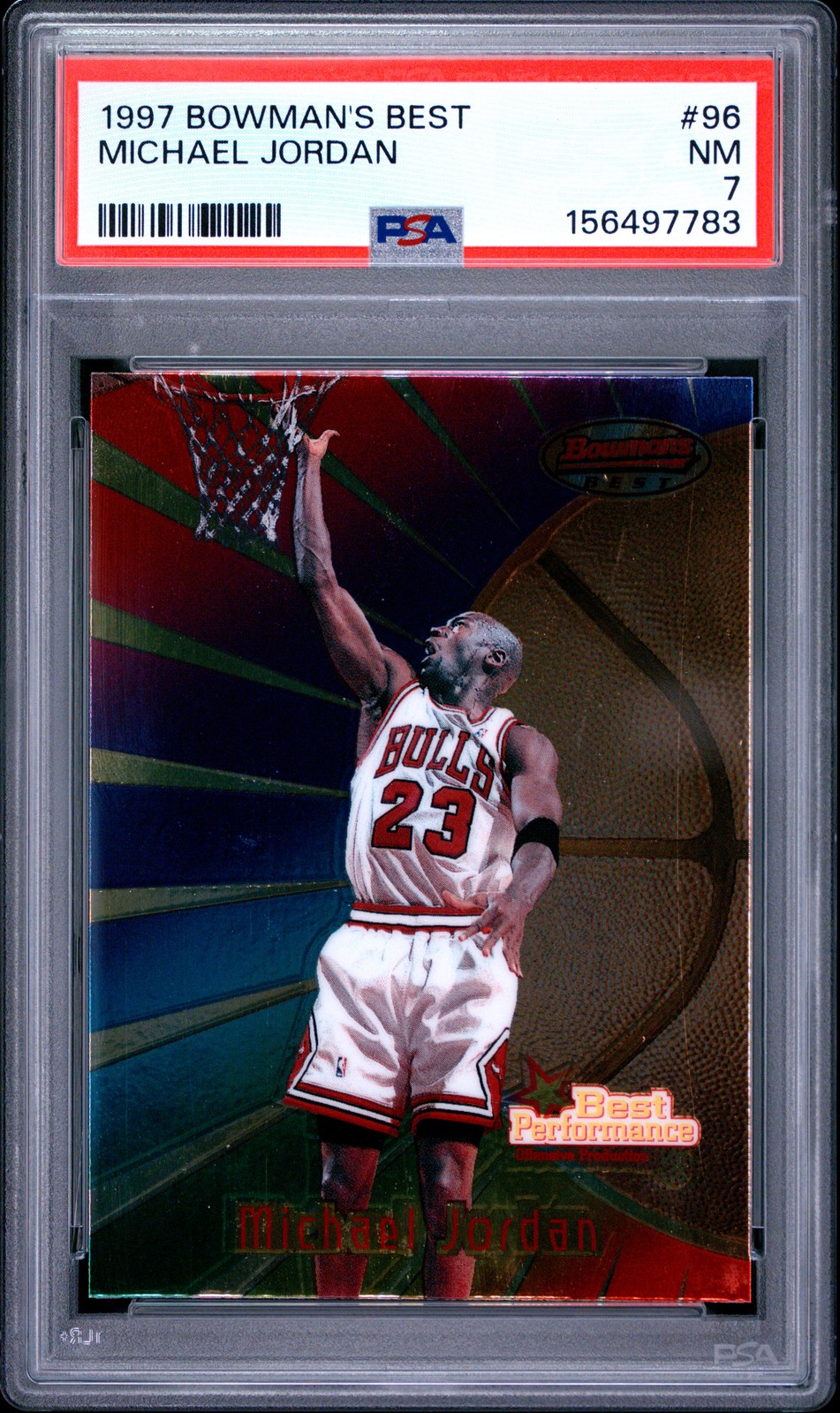 🔥 PSA 7 1997 Michael Jordan 96 Bowman's Best POP/225 🔥 PSA 7 1997 Michael Jordan 96 Bowman's Best POP/225