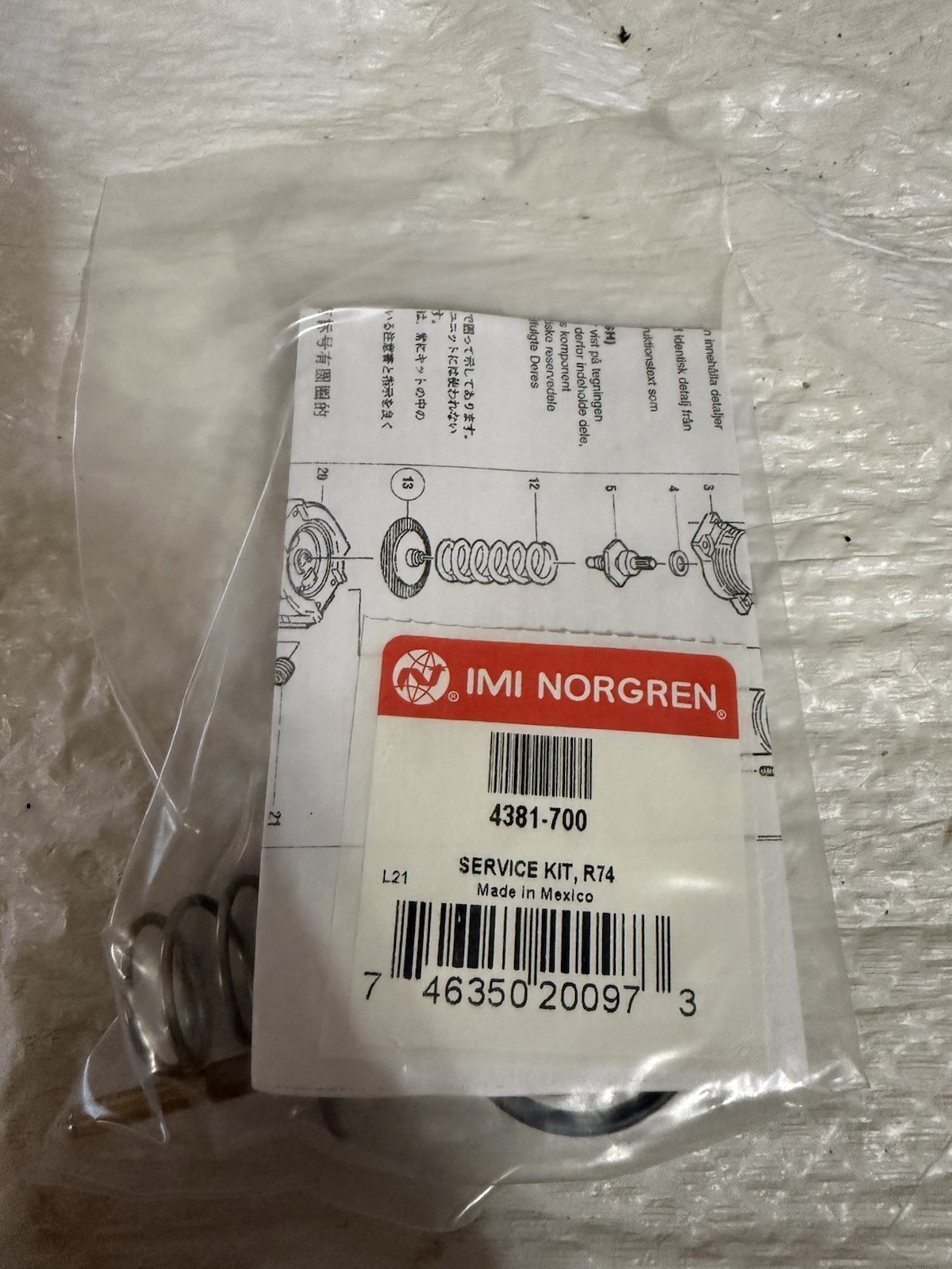 IMI Norgren 4381-700 Excelon R74M R74G Regulator Service Repair Kit New