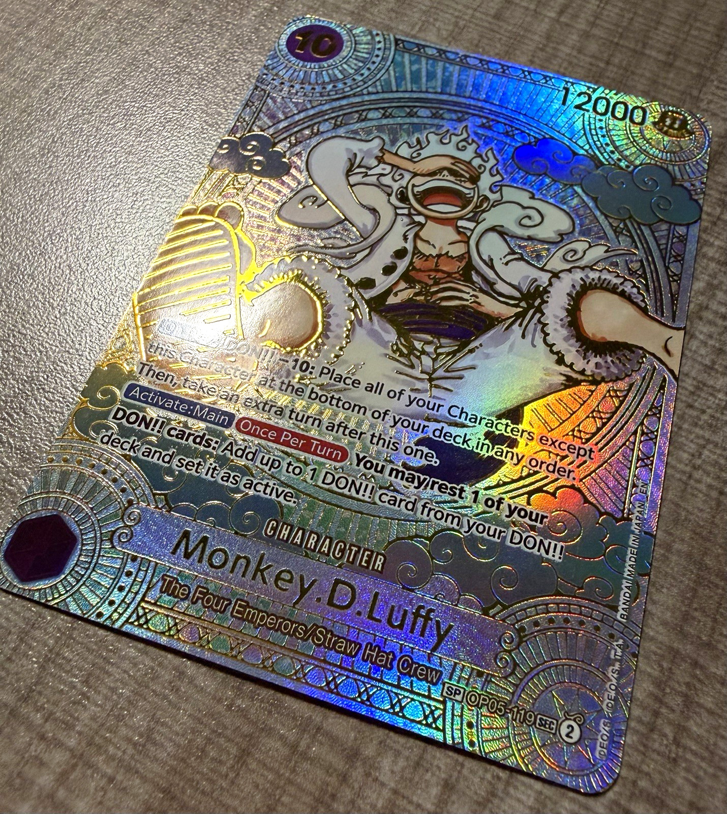 One Piece Monkey D. Luffy OP05-119 Secret Rare Alt Art Foil ENG Collectible One Piece Monkey D. Luffy OP05-119 Secret Rare Alt Art Foil ENG Collectible