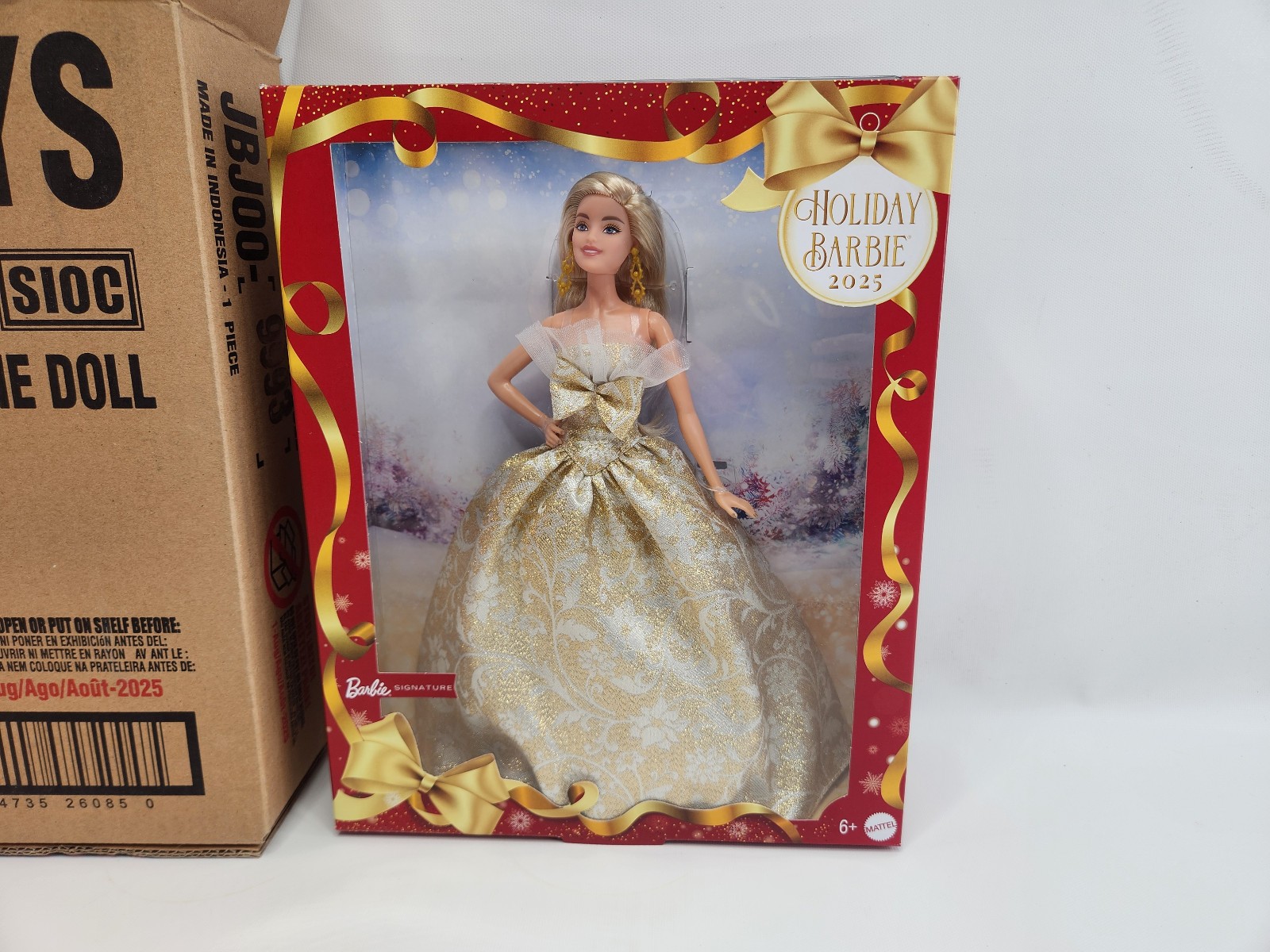 Barbie JBJ00 Holiday Barbie Doll 2025 Blonde Mattel Gold Gown Brand New Barbie JBJ00 Holiday Barbie Doll 2025 Blonde Mattel Gold Gown Brand New