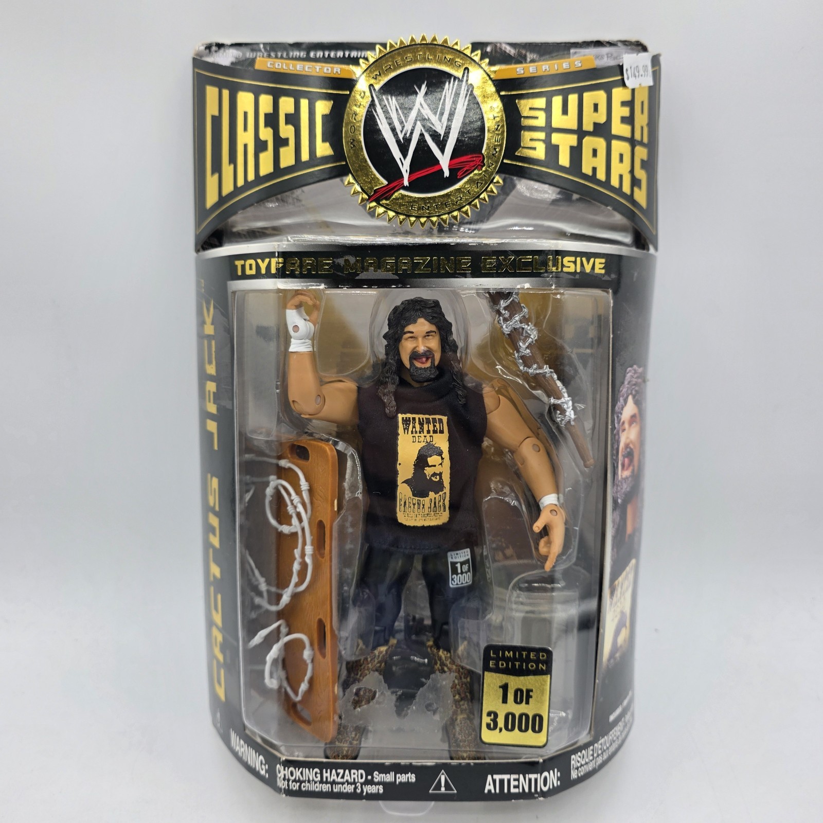 WWE JAKKS CLASSIC SUPERSTARS 1 OF 3000 TOYFARE EXCLUSIVE CACTUS JACK NIB SEALED WWE JAKKS CLASSIC SUPERSTARS 1 OF 3000 TOYFARE EXCLUSIVE CACTUS JACK NIB SEALED