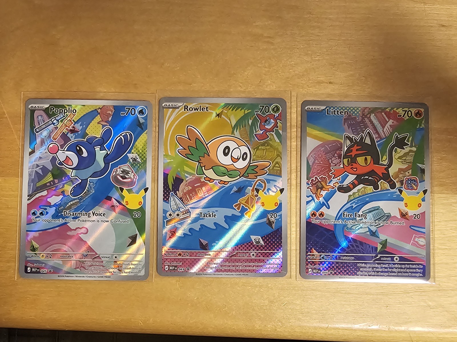 Popplio, Rowlet, Litten Promos
