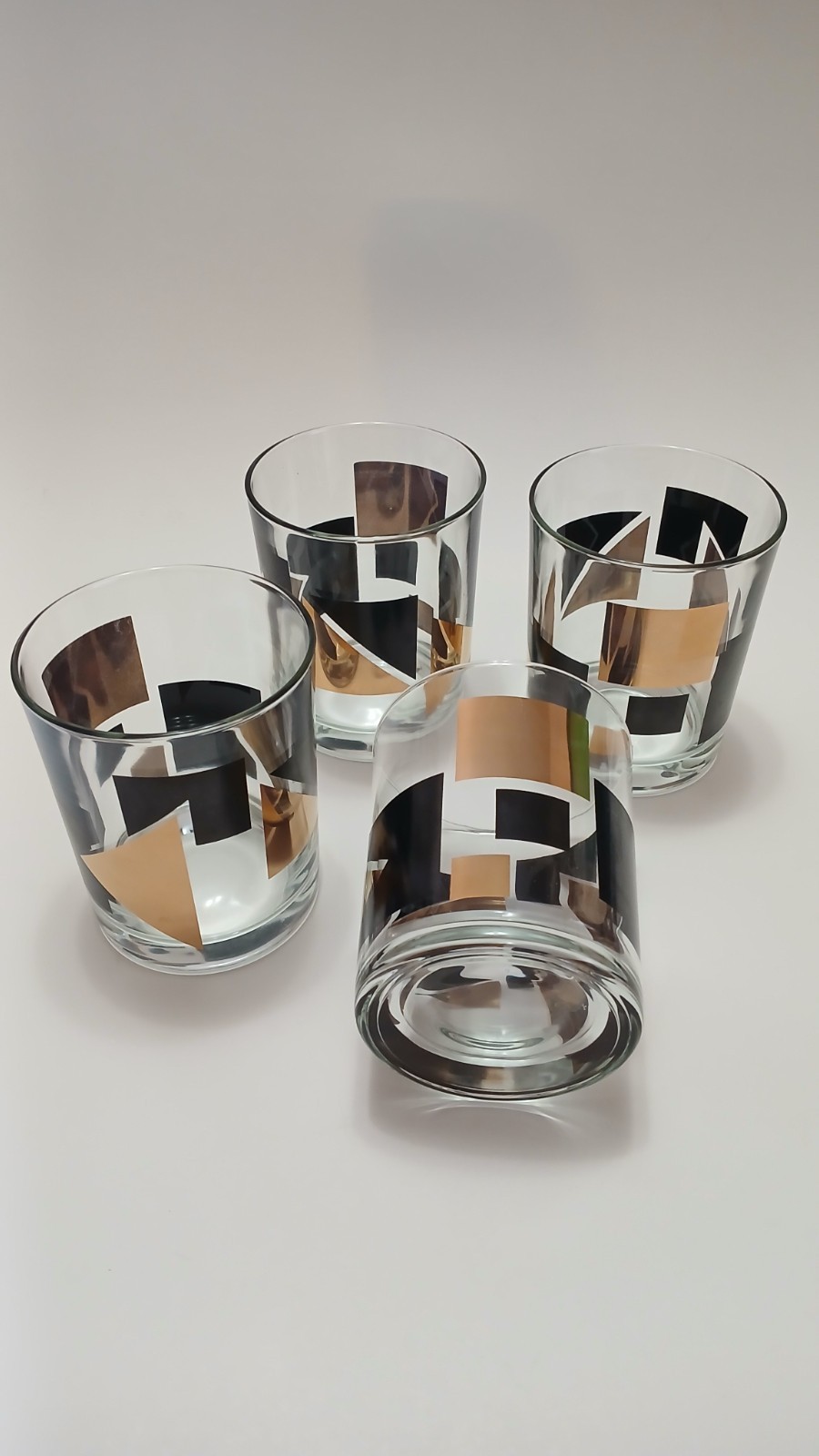 Vintage IKEA Godis Geometric Lowball Glasses - Set of 4 (Postmodern/MCM)