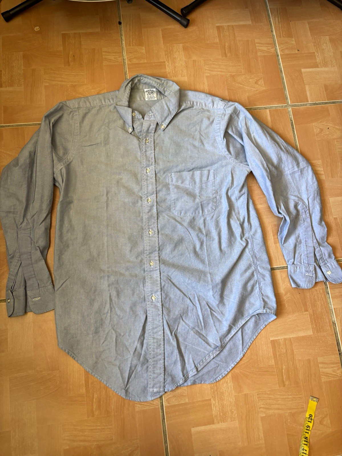 Brooks Brothers USA Slim Fit Blue Oxford Cotton Button-Down Dress Shirt 16.5x33