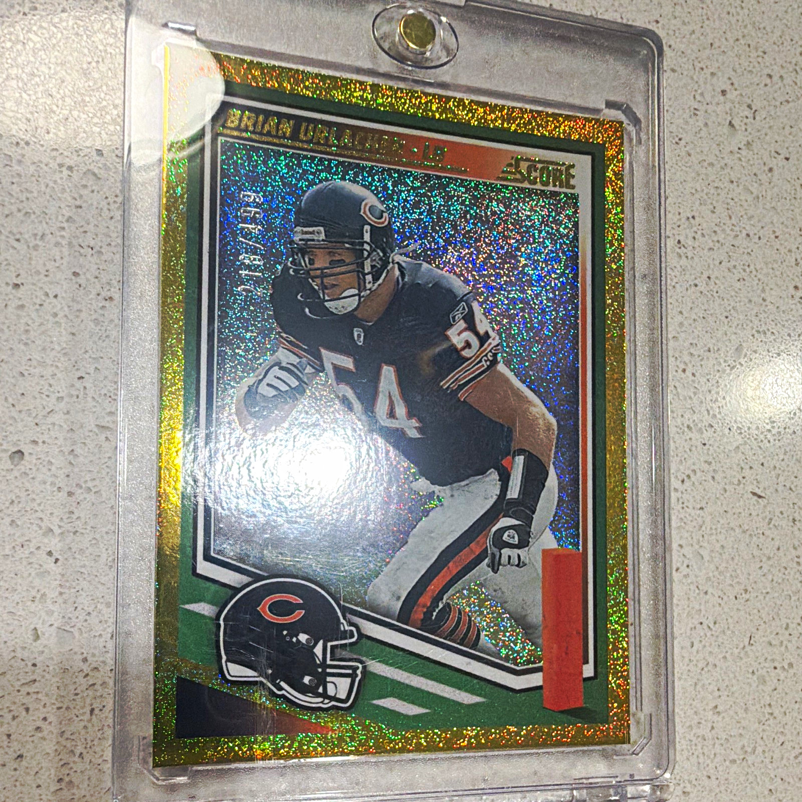 Panini 2025 Score Brian Urlacher #26 Chicago Bears Gold Dots /499 Card Panini 2025 Score Brian Urlacher #26 Chicago Bears Gold Dots /499 Card