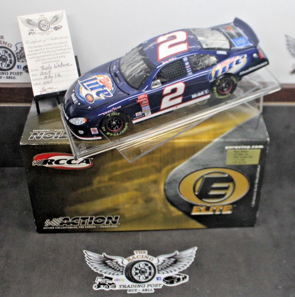 2003 Rusty Wallace Miller Lite 1/24 Action RCCA Elite Diecast Autographed