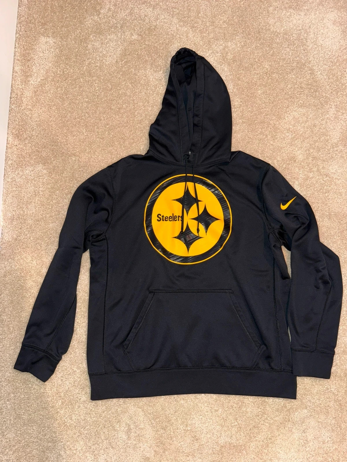 Nike Pittsburgh Steelers Therma-Fit Pullover Hoodie Black Men\'s L Nike Pittsburgh Steelers Therma-Fit Pullover Hoodie Black Men\'s L