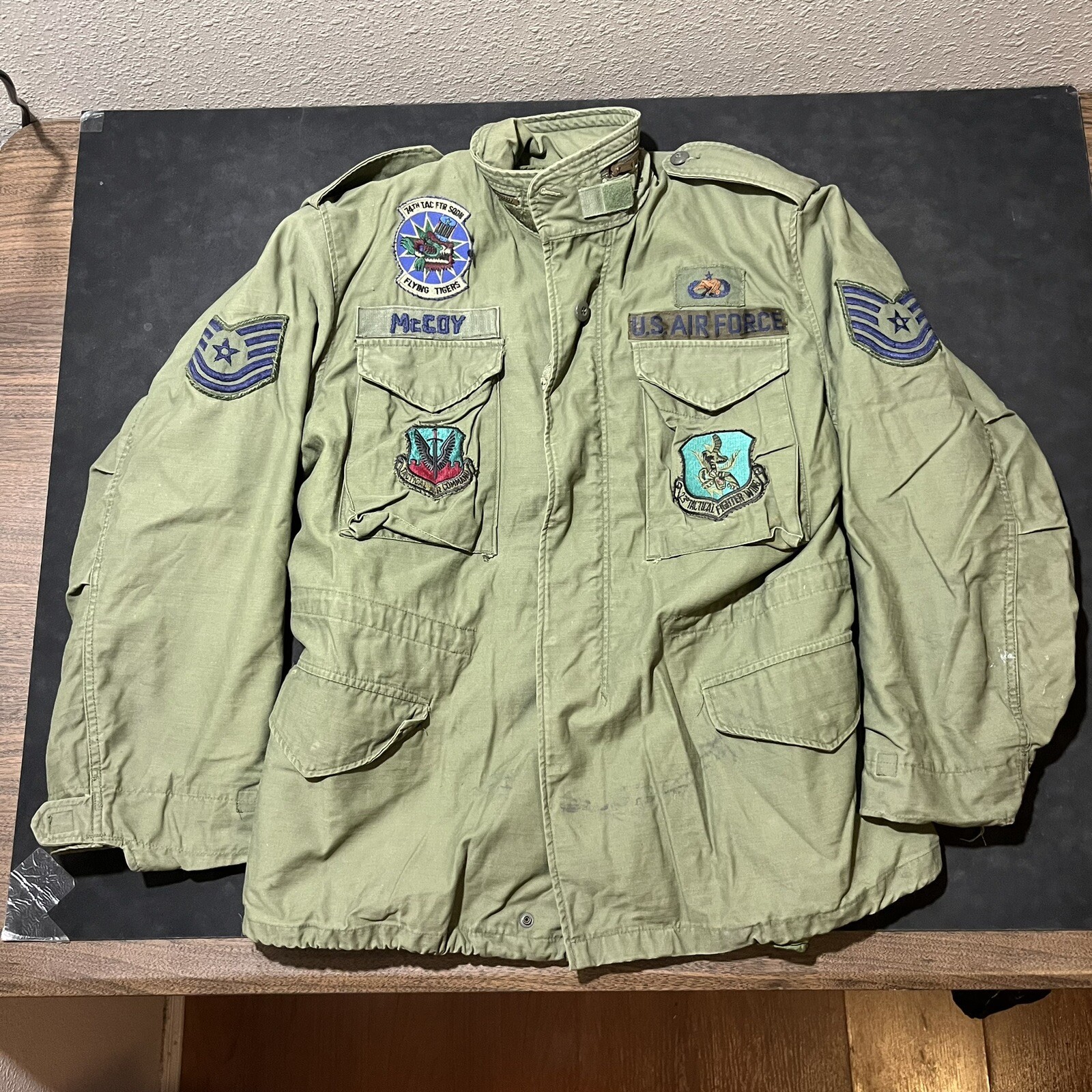 Vietnam M-65 Jacket Flying Tigers Master Sergeant McCoy Vintage Tactical Fighter Vietnam M-65 Jacket Flying Tigers Master Sergeant McCoy Vintage Tactical Fighter