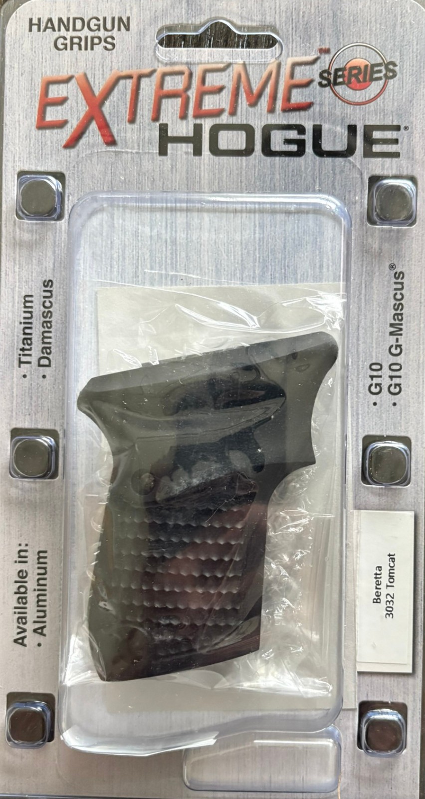 Hogue Piranha G10 Grip -Solid Black for Beretta 3032 Tomcat & 21A Bobcat 95139