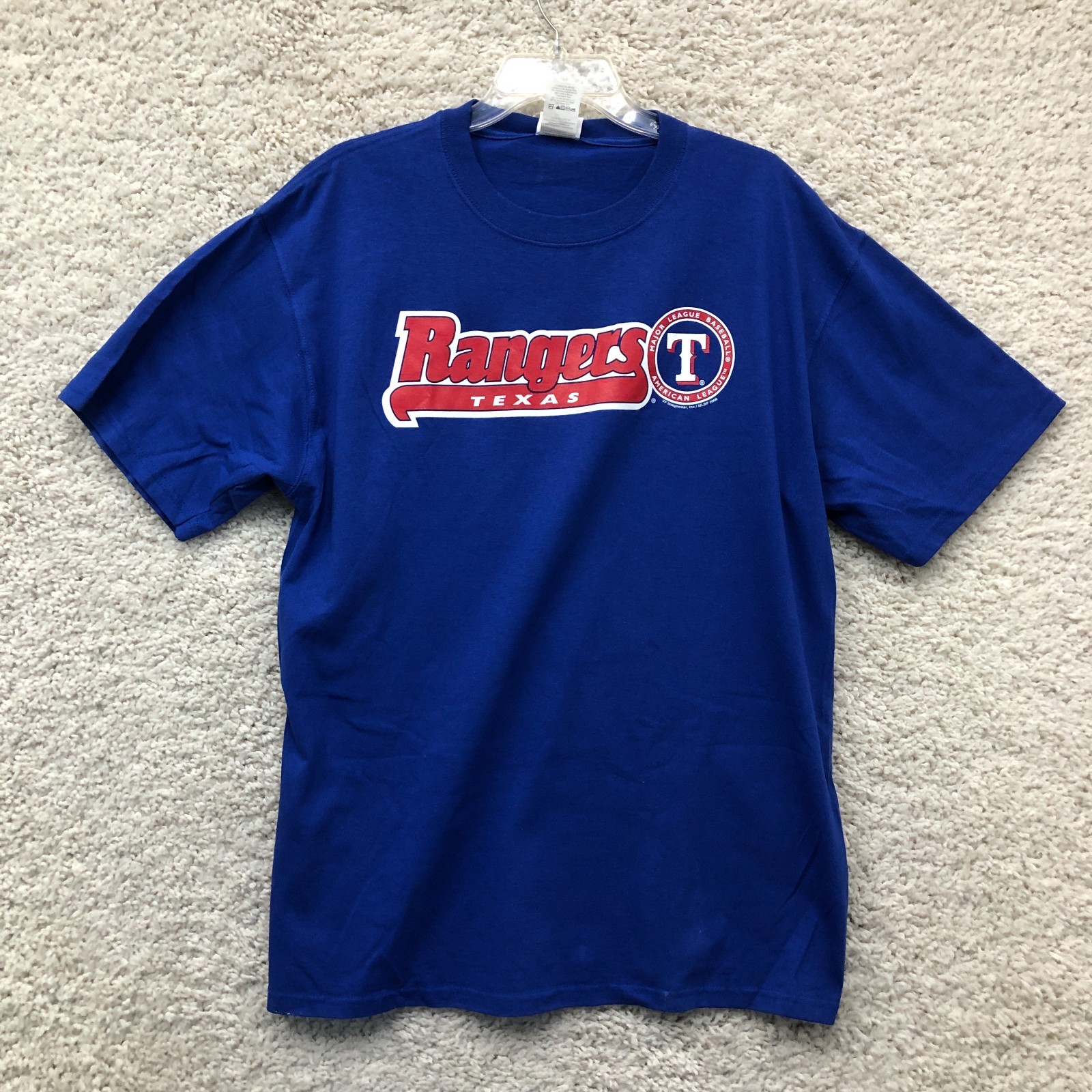NEW CSA Texas Rangers Shirt Large Adult Blue MLB Baseball Logo VINTAGE Mens Y2K