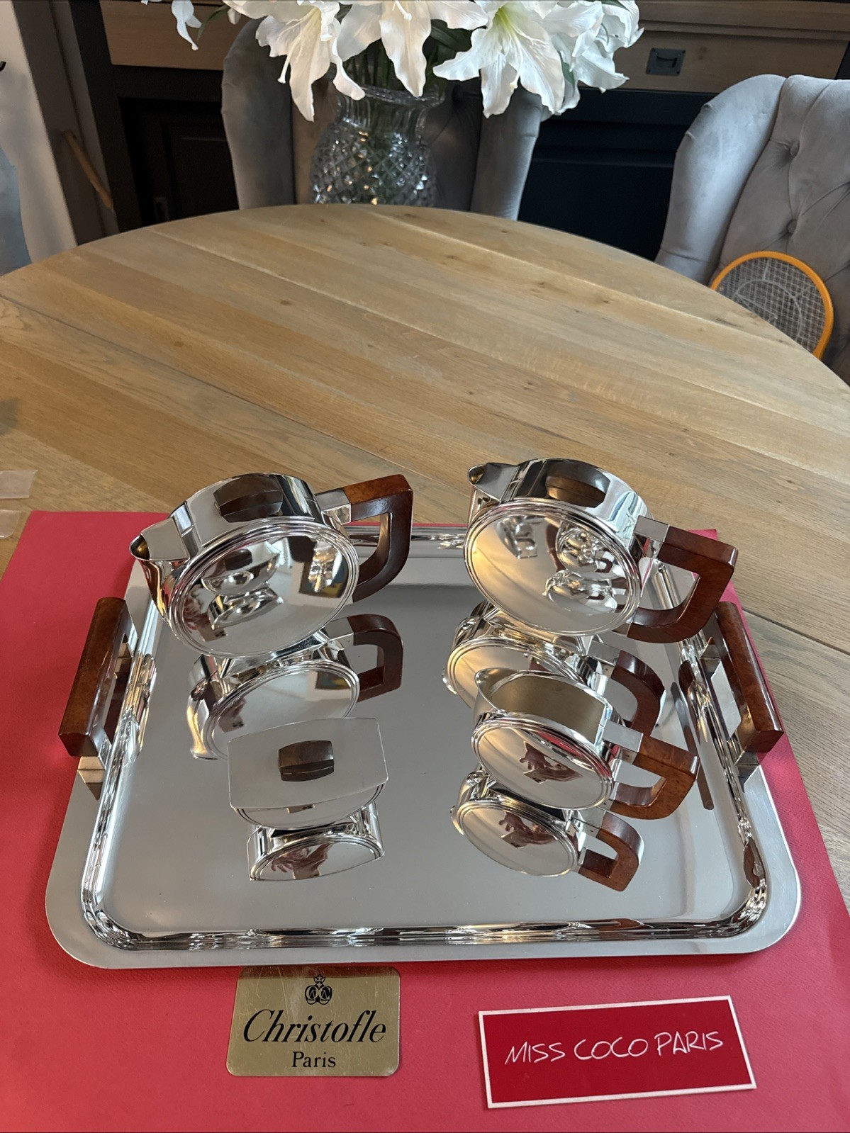 Christofle F C FJERDINGSTAD Silver Plated Metal Tea Coffee Service Tonnelet