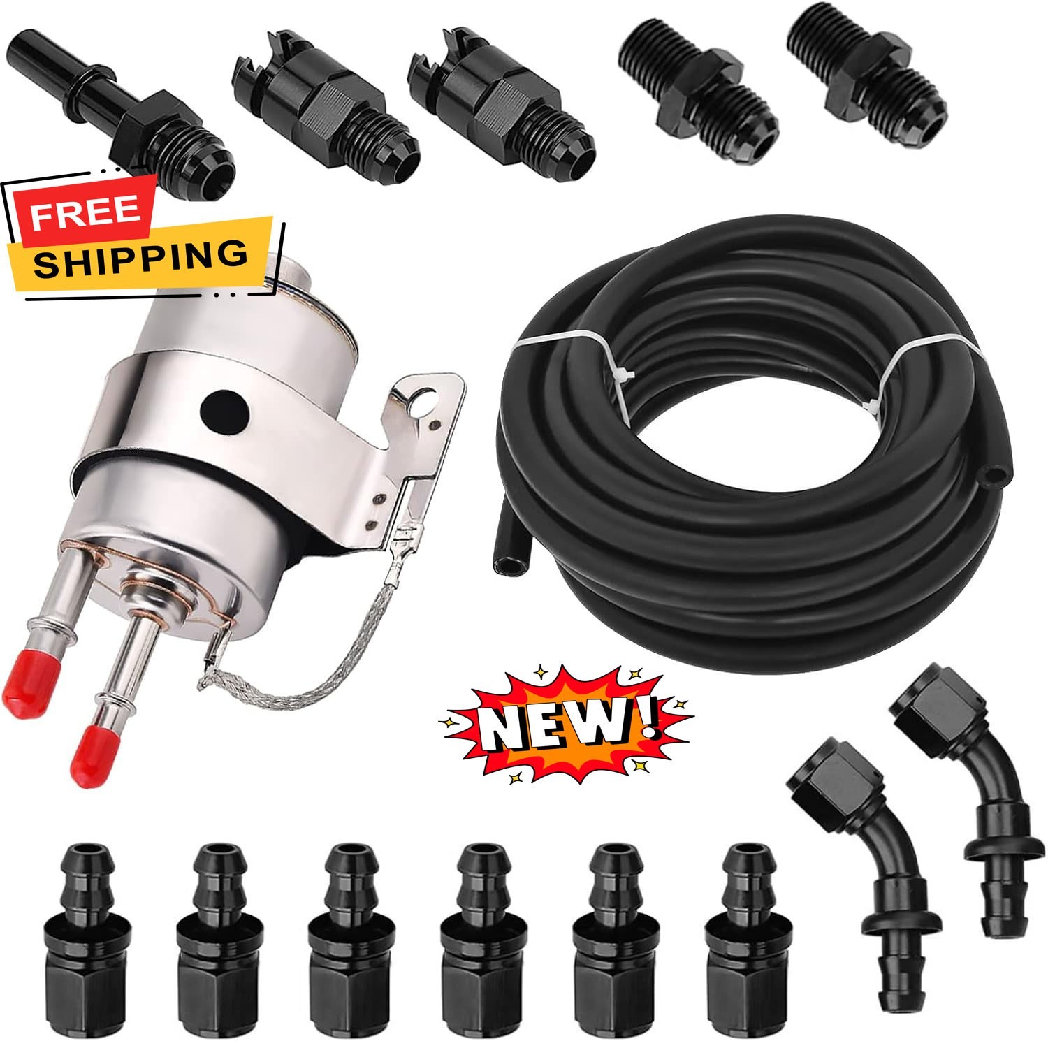 Kit adaptador de línea de inyección de combustible 6AN de 7,6 metros (25 pies) p