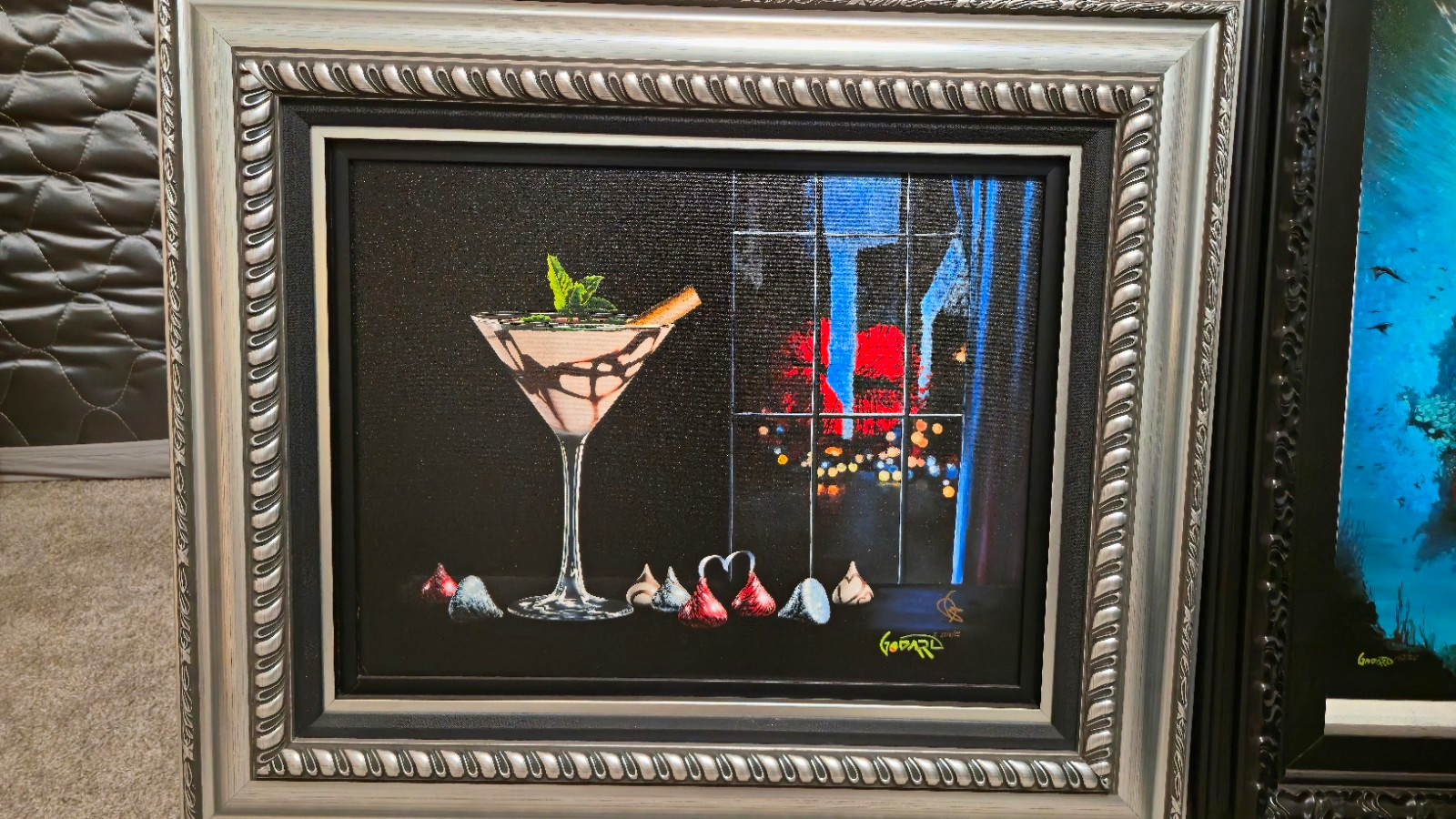 Michael Godard Framed Canvas Giclee \'Kiss Me\' Hand Signed