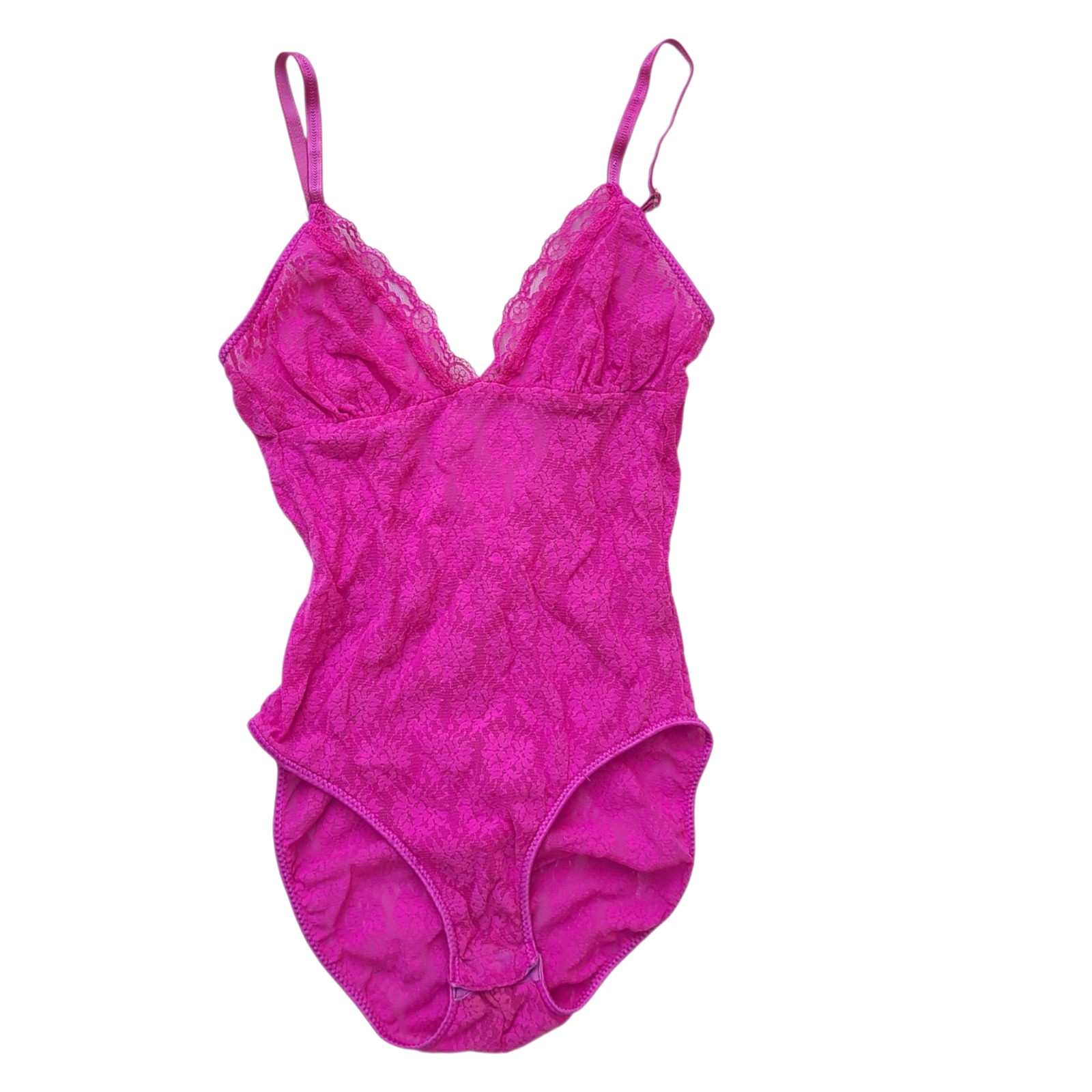 Vintage Sasson Bodysuit Teddy Lace Stretch Sheer Lingerie Size 32