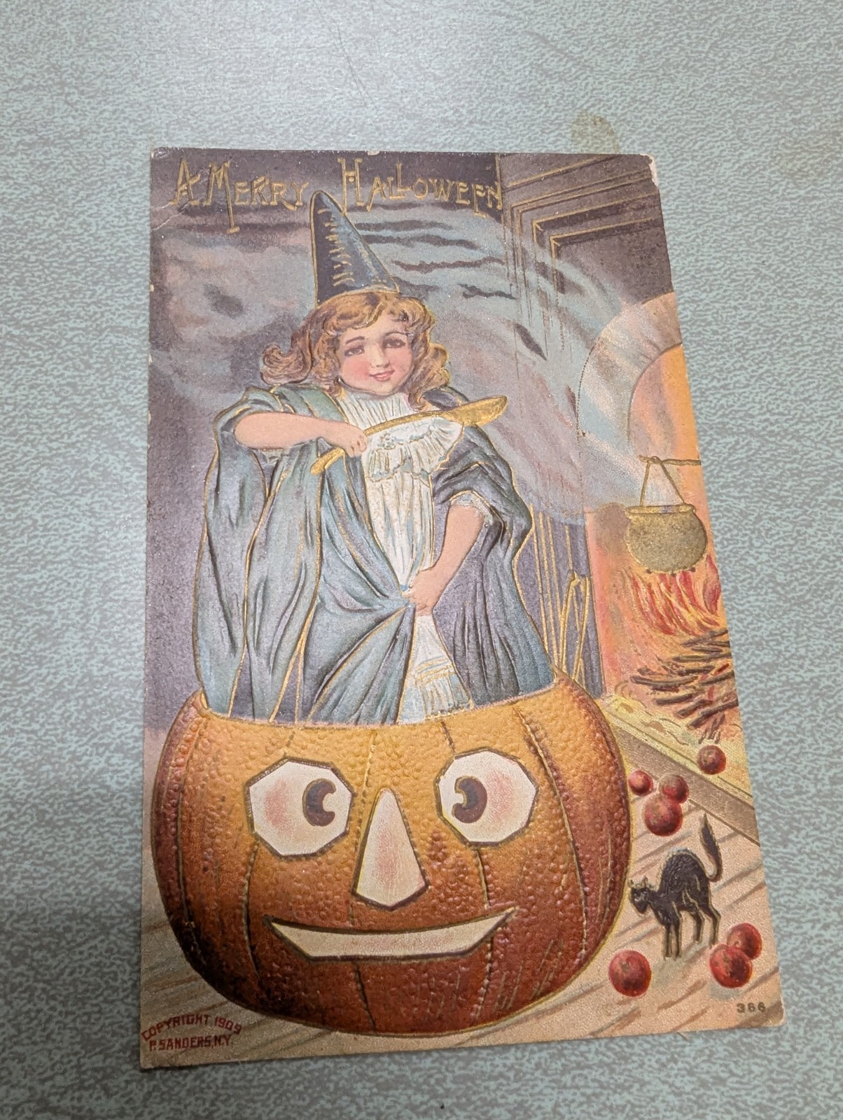 Vintage/ Antique 1908-1915 Halloween Greeting Postcard • P. Sanders Co, Vintage/ Antique 1908-1915 Halloween Greeting Postcard • P. Sanders Co,