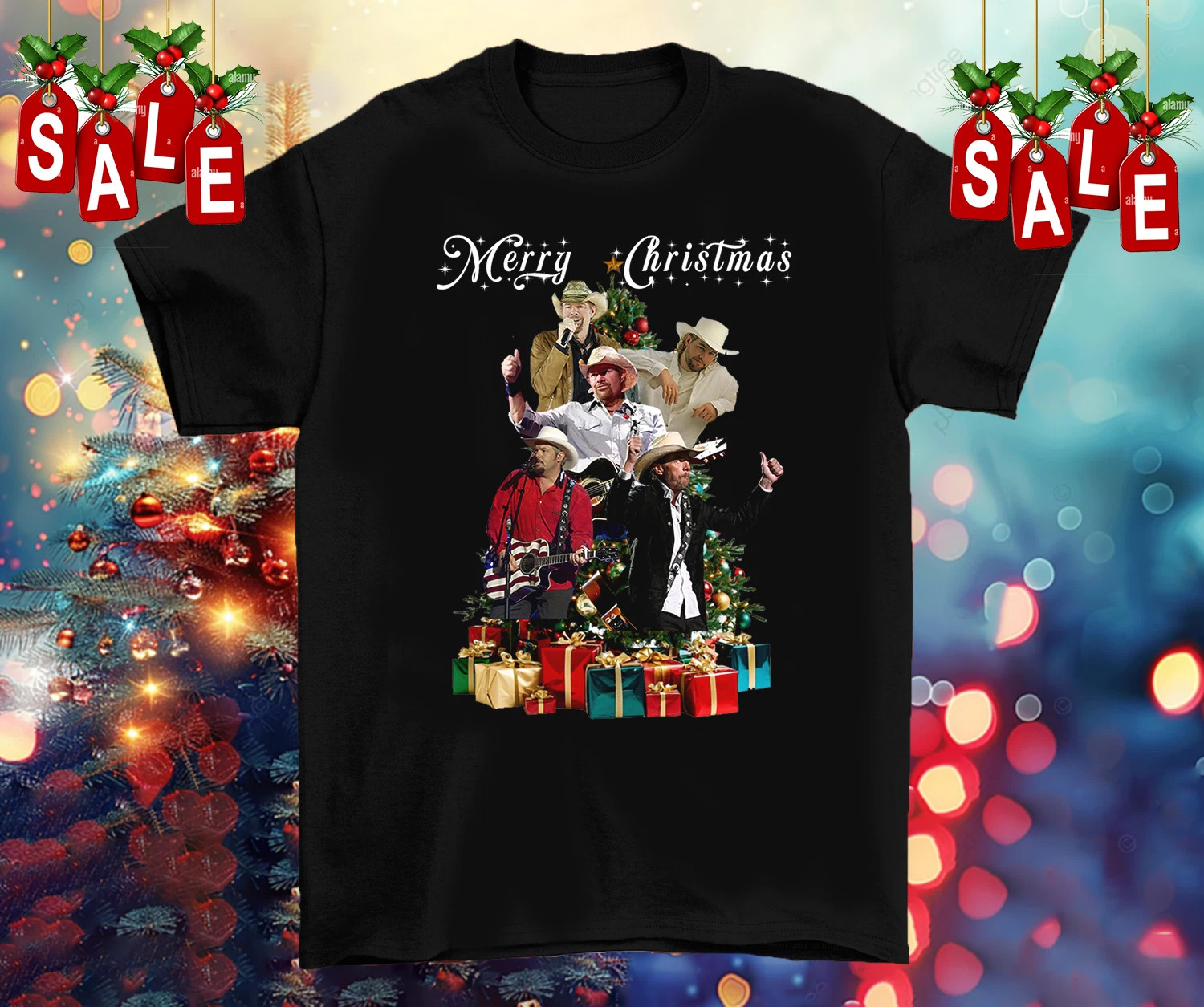 Toby Keith Christmas Tree Xmas Gift Unisex T-Shirt All Size