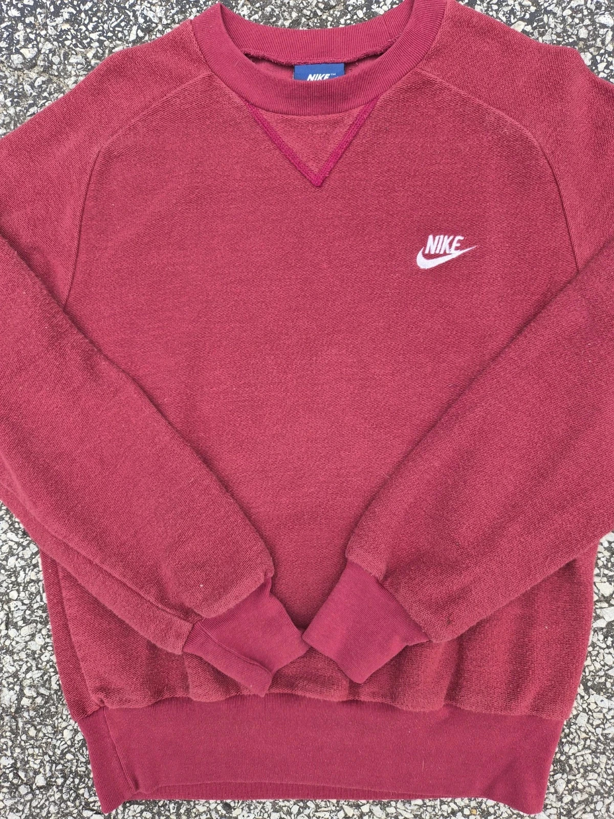 Vintage 1980s Nike Blue Tag Crewneck Sweatshirt Maroon Men\'s S