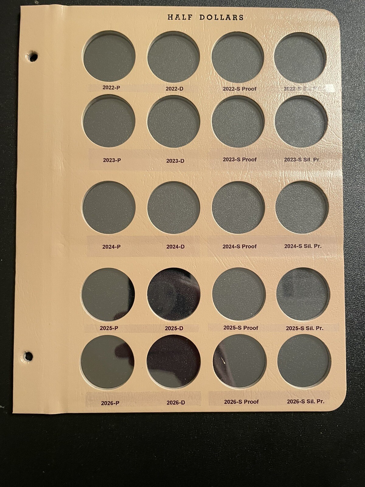 Dansco album #8167: Kennedy Half Dollars, Page 3, 2022-2026 PDSS, Brand New