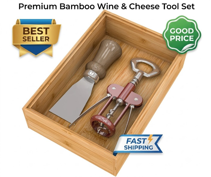 Stackable Bamboo Drawer Organizer for Kitchen Utensils, 9x6 In