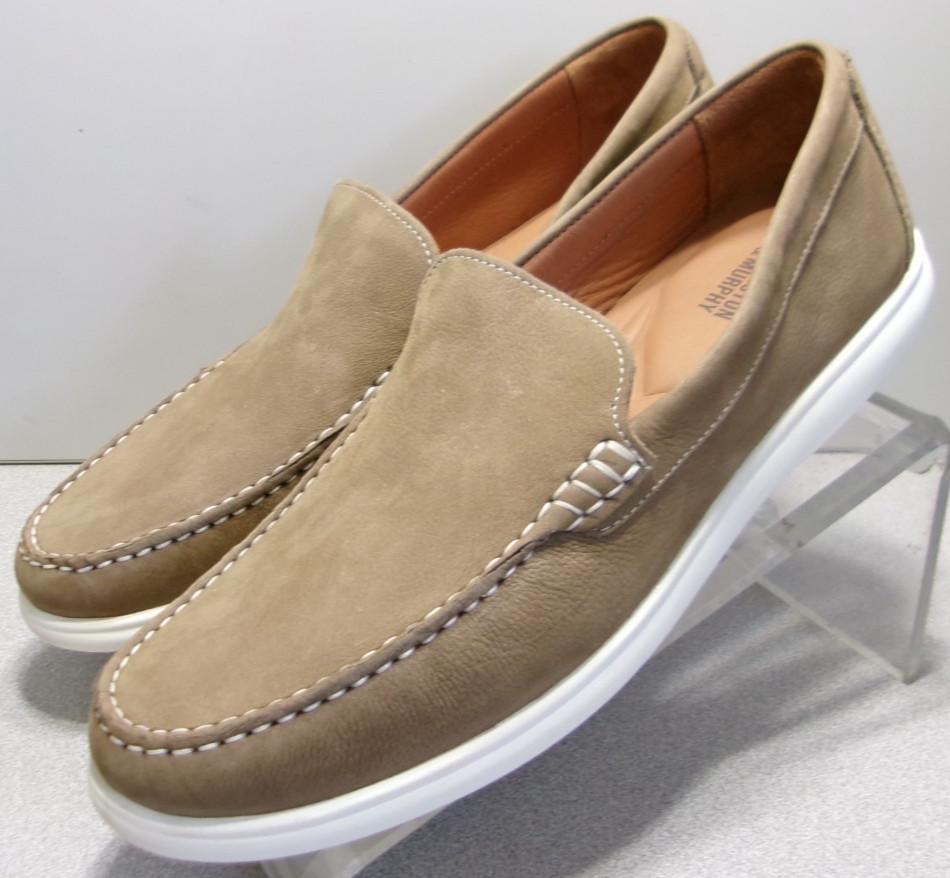 259252 MS50 BRANNON MEN SHOE SIZE 11 M TAUPE NUBUCK SLIP-ON BY JOHNSTON & MURPHY