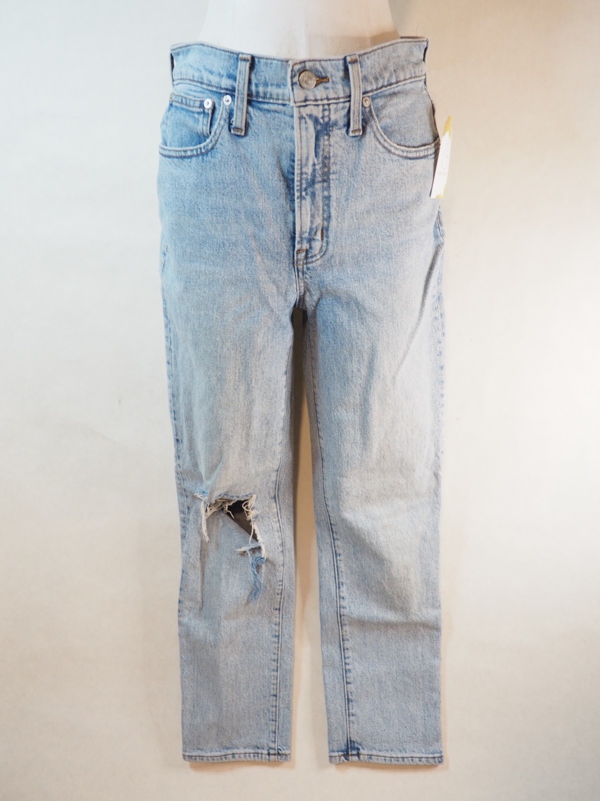 Madewell Light Wash The Perfect Vintage Crop Jean Distressed Blue Jeans, Size 27