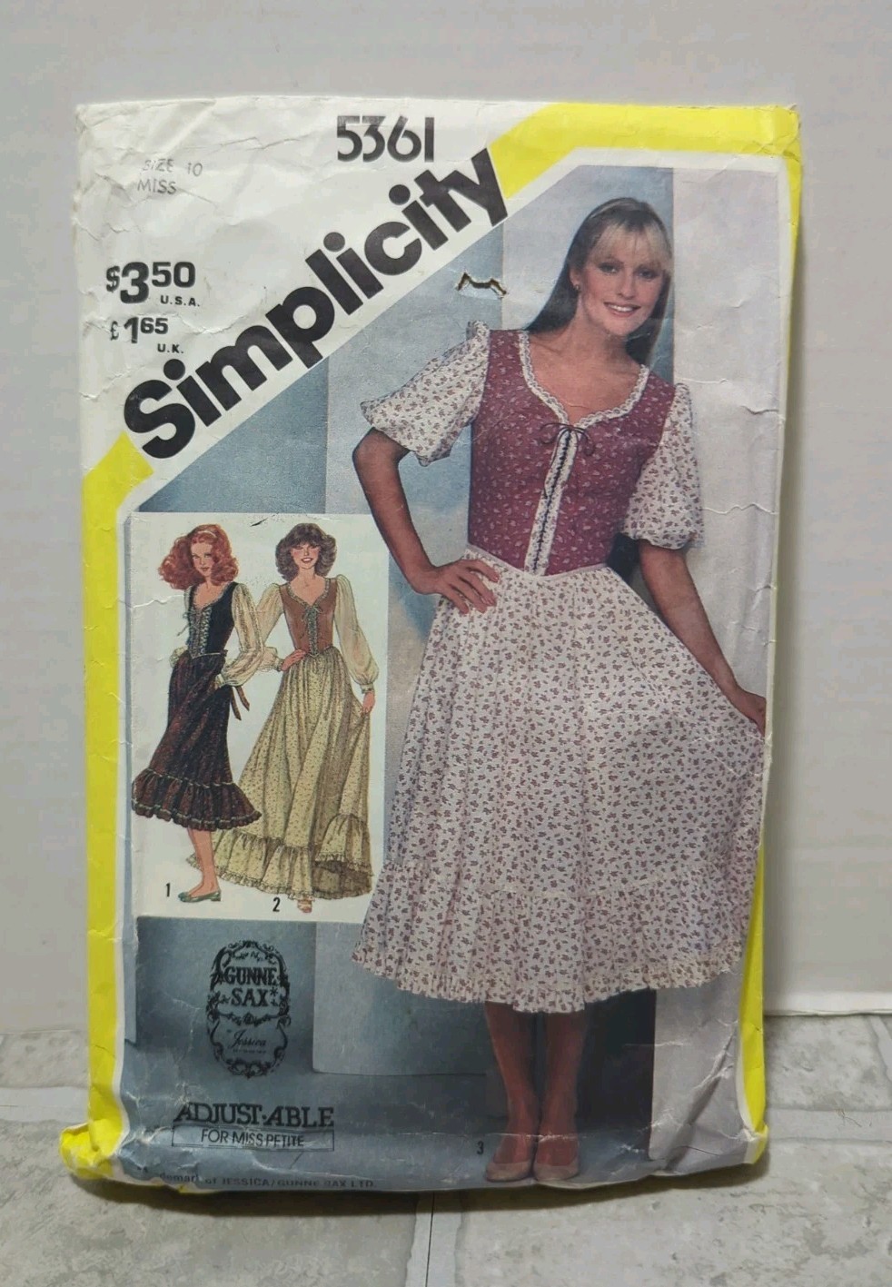 Simplicity Vintage 80s GUNNE SAX Pattern 5361 Ruffled Dress Size 10 Simplicity Vintage 80s GUNNE SAX Pattern 5361 Ruffled Dress Size 10